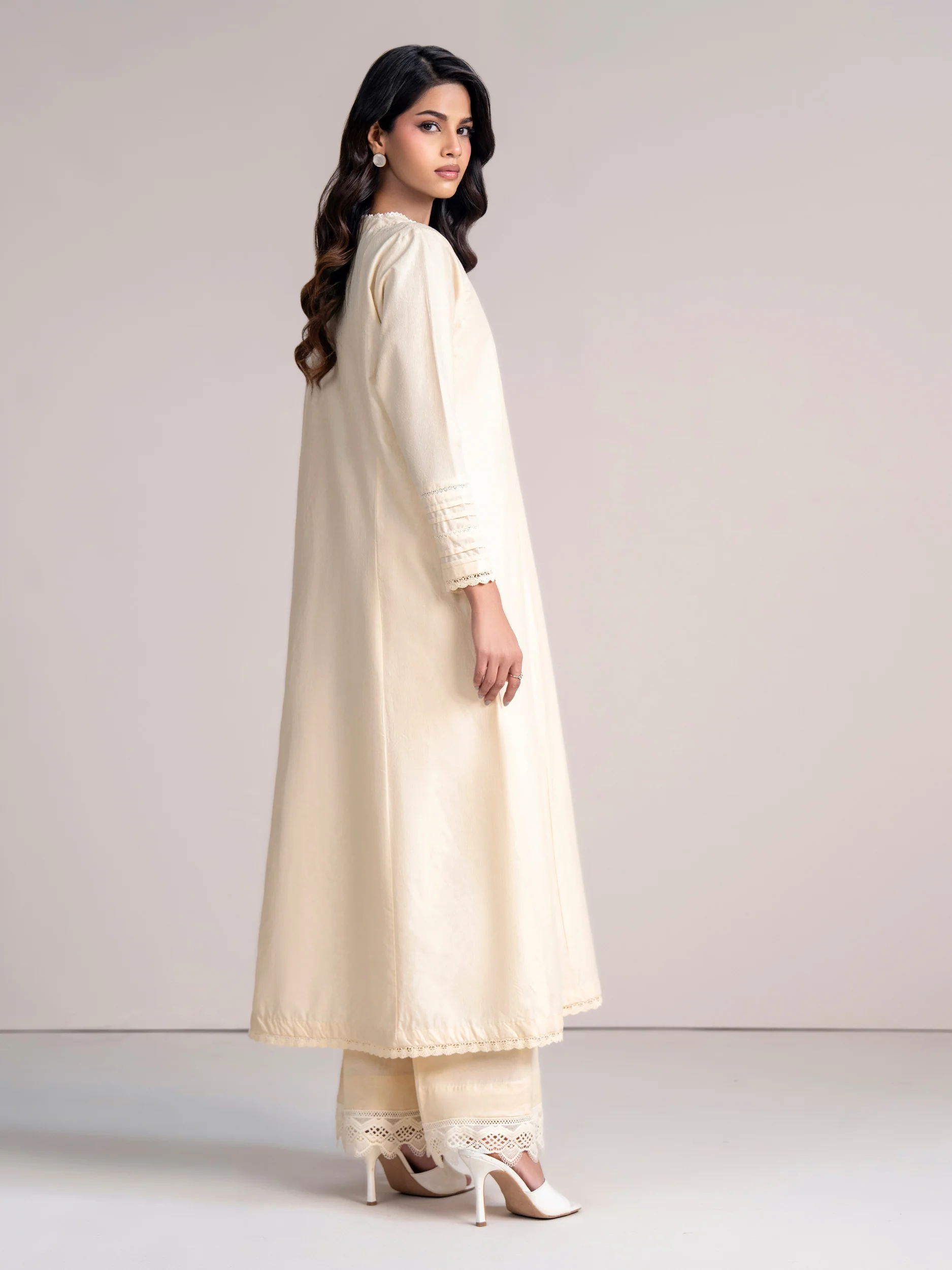 2 Piece Self Jacquard Suit (Pret) - Image 3