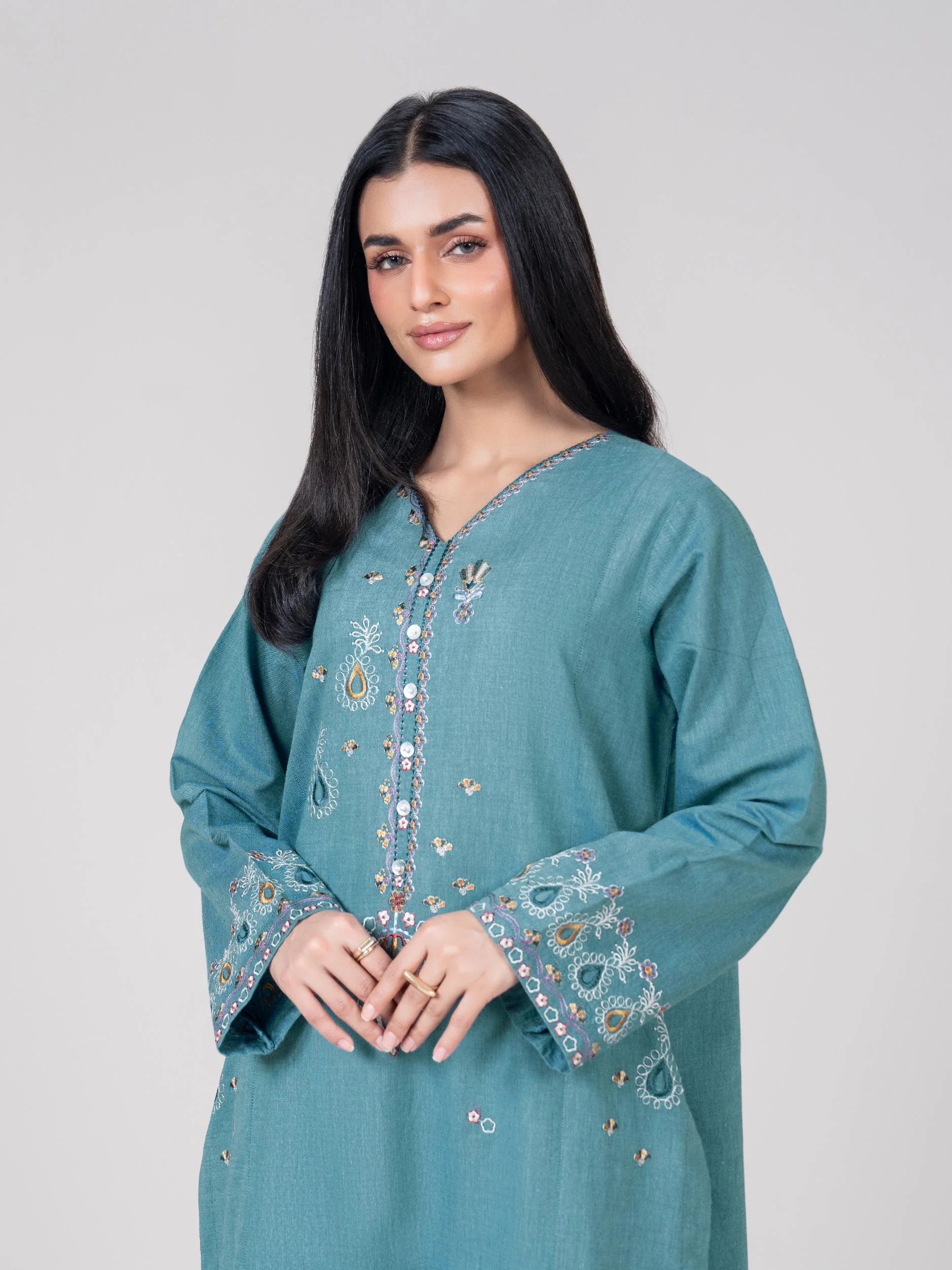 2 Piece Yarn Dyed Suit- Embroidered (Pret) - Image 6