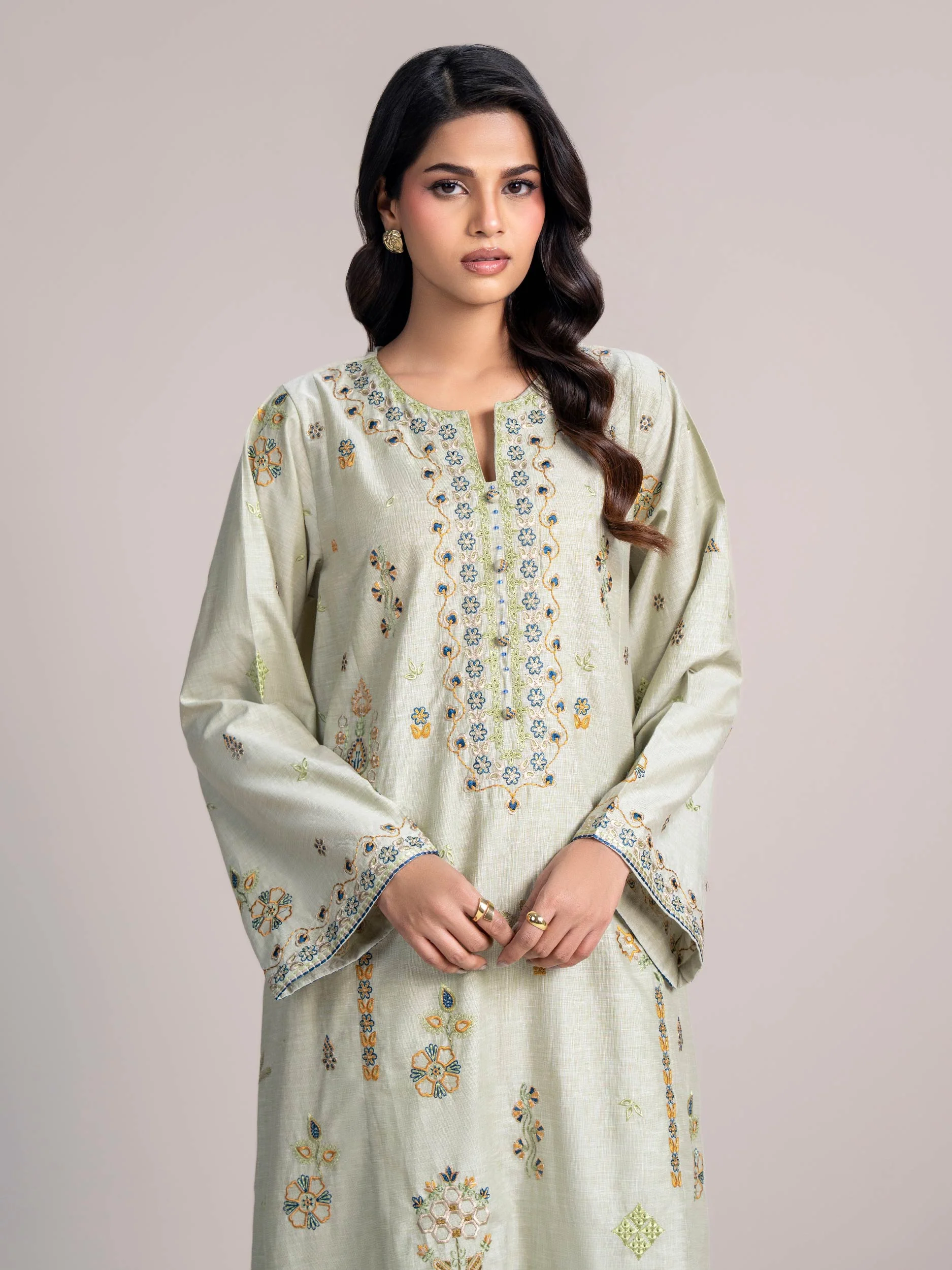 2 Piece Yarn Dyed Suit- Embroidered (Pret) - Image 5