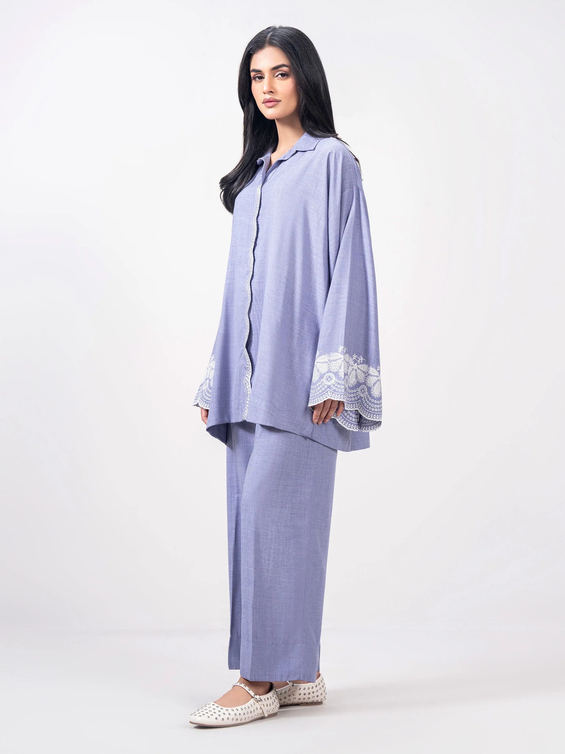Yarn Dyed Co-ord Set- Embroidered - Image 2