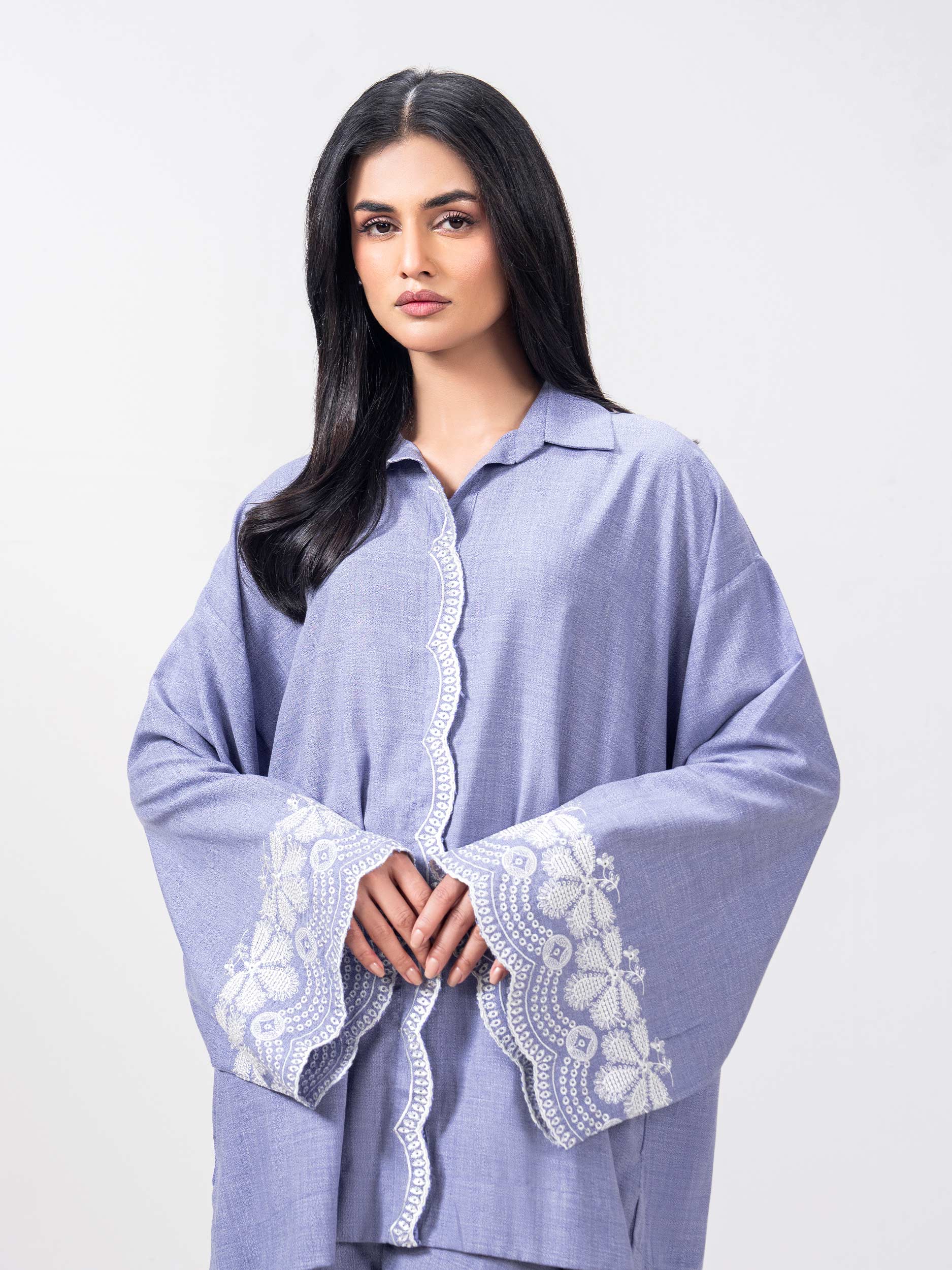 Yarn Dyed Co-ord Set- Embroidered - Image 4
