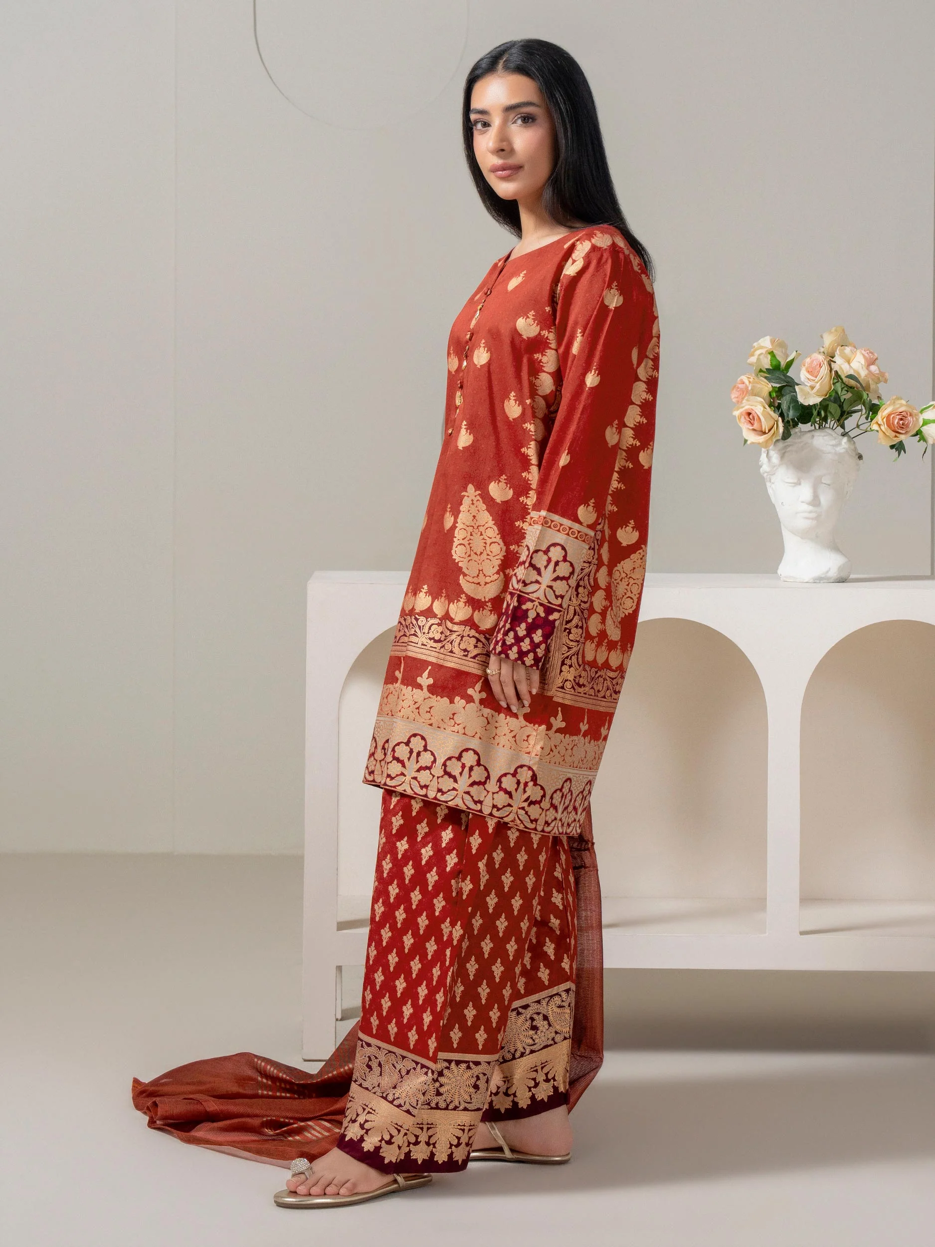3 Piece Lawn Suit-Paste-Print (Pret) - Image 4