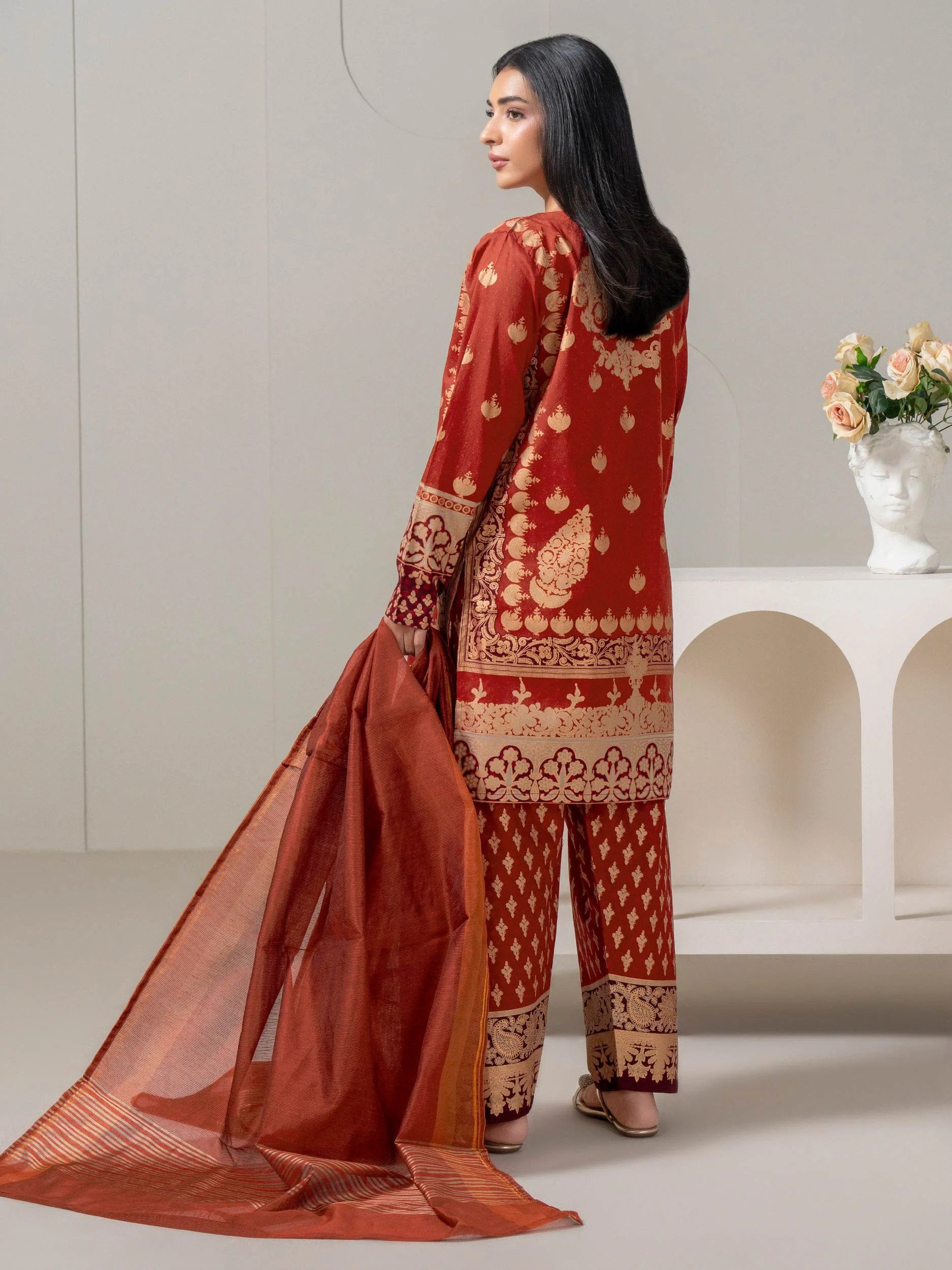 3 Piece Lawn Suit-Paste-Print (Pret) - Image 5