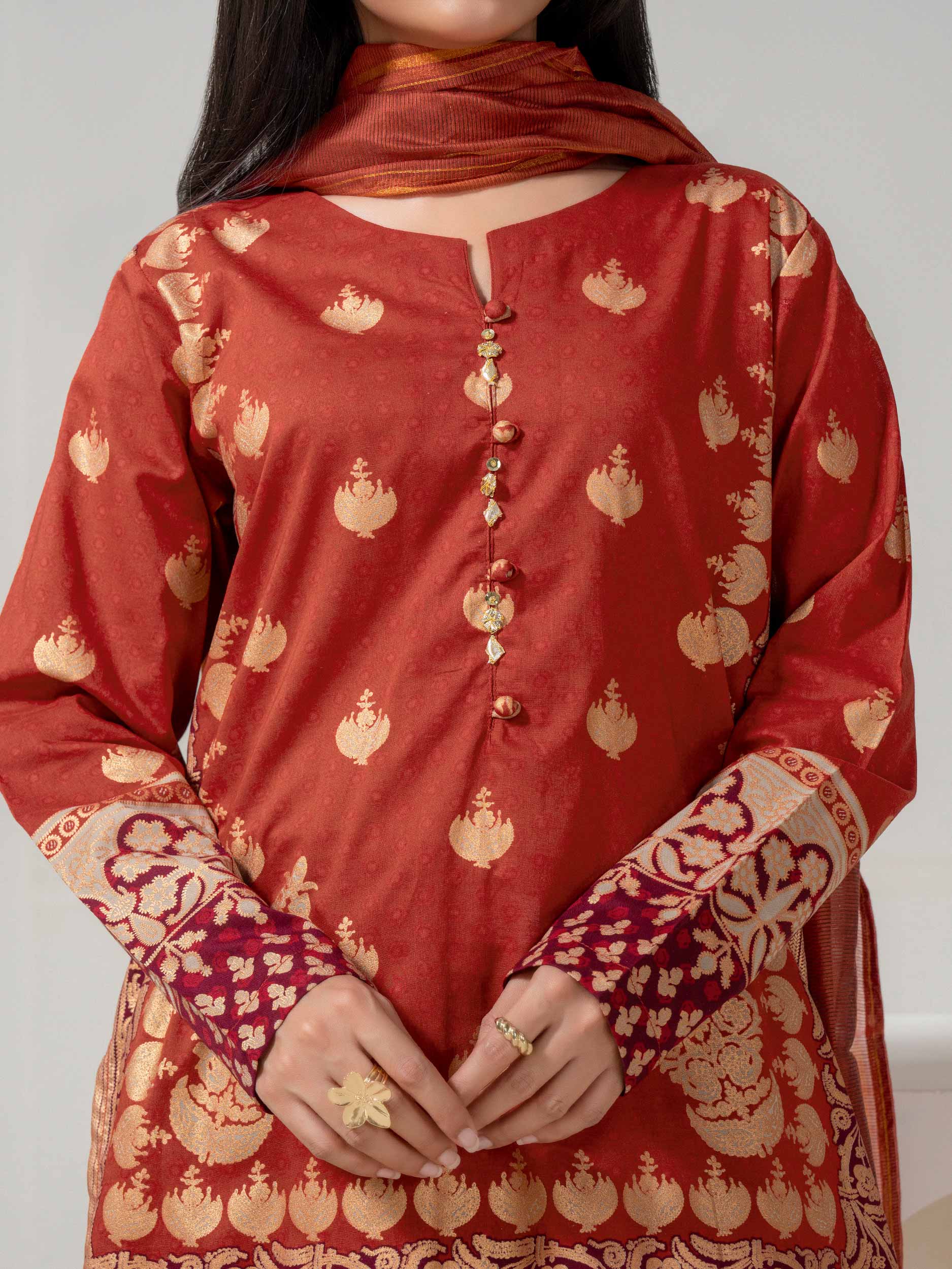 3 Piece Lawn Suit-Paste-Print (Pret) - Image 6