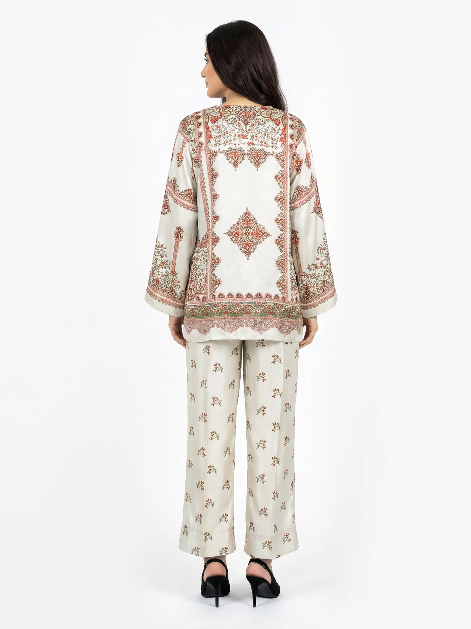 2 Piece Silk Cardigan Suit (Pret) - Image 2