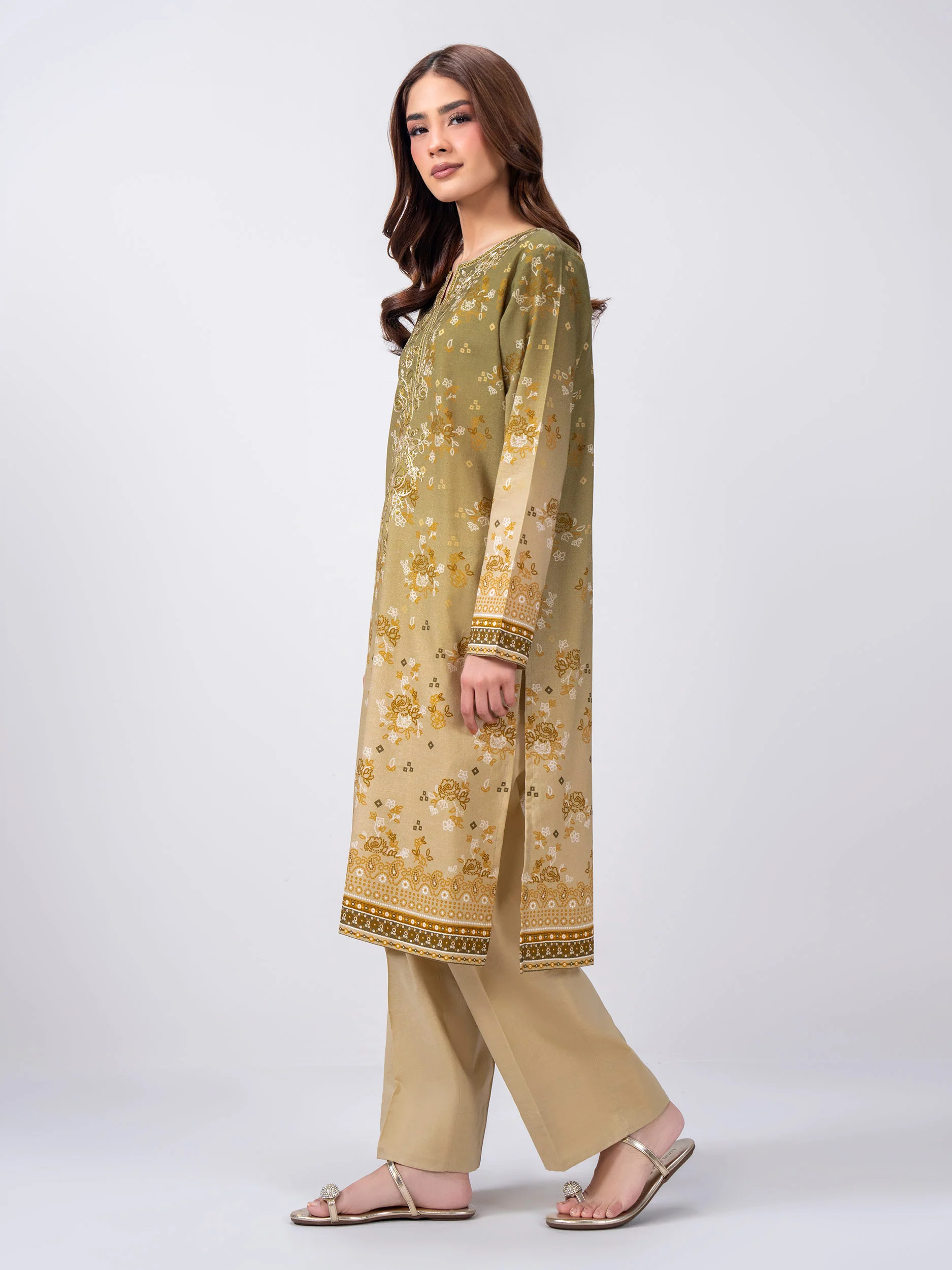 2 Piece Khaddar Suit- Embroidered (Pret) - Image 2