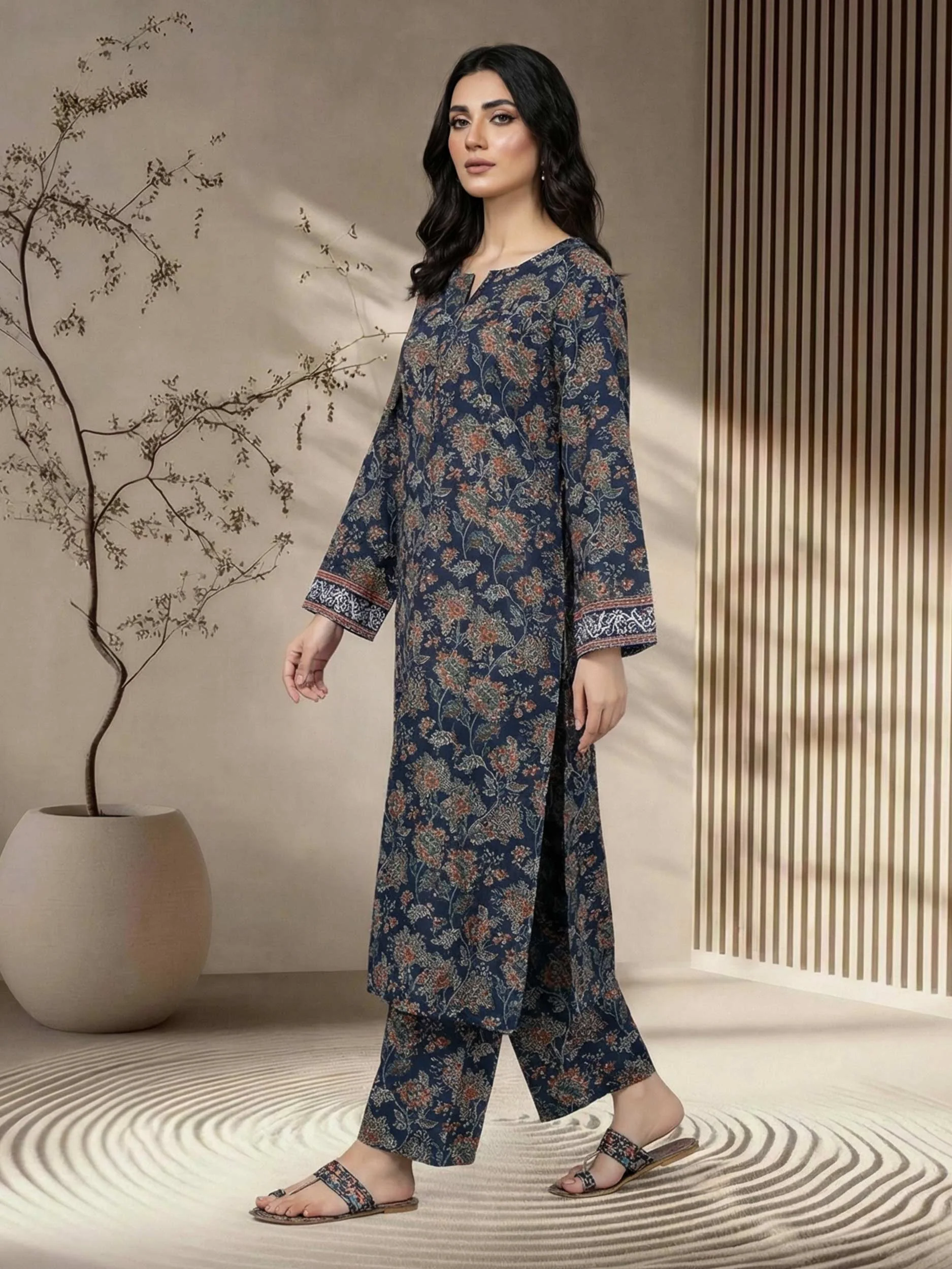 2 Piece Viscose Suit- Embroidered (Pret) - Image 2