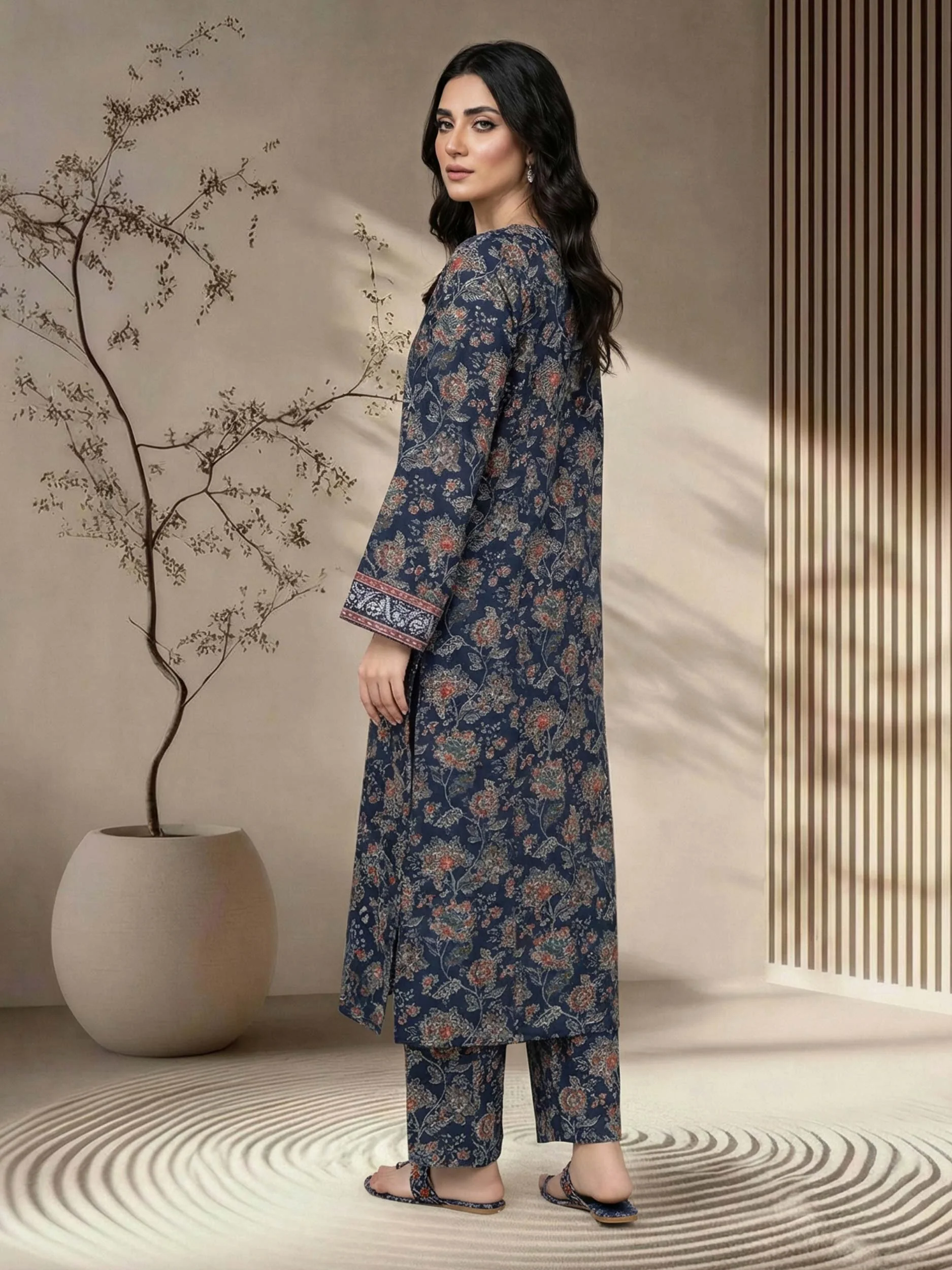 2 Piece Viscose Suit- Embroidered (Pret) - Image 3