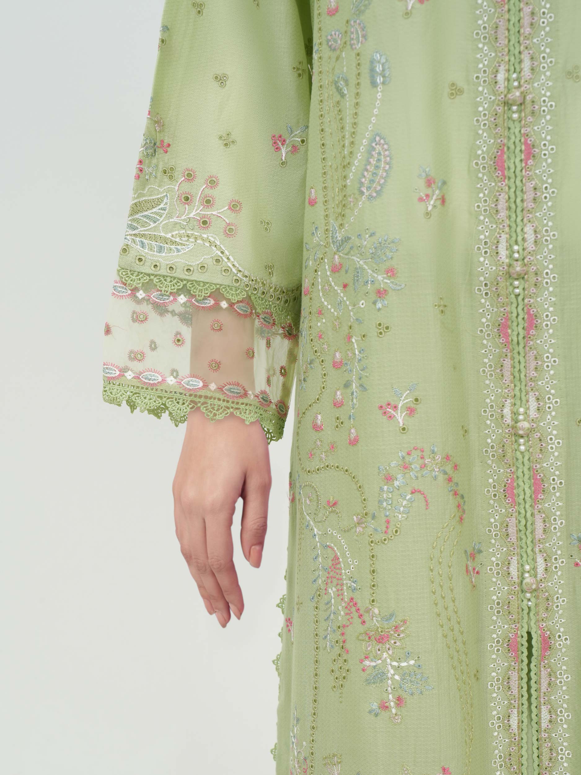 2 Piece Dobby Suit- Embroidered (Pret) - Image 5