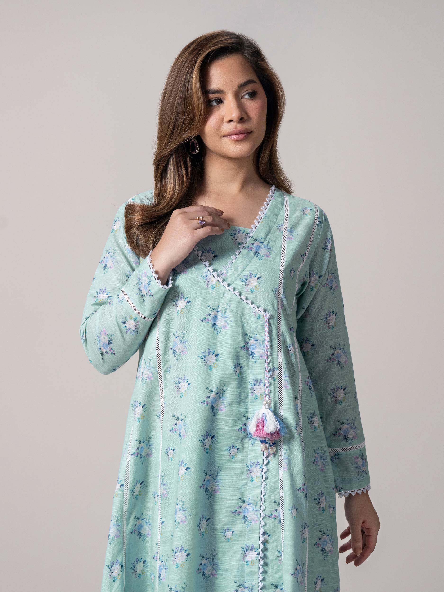 2 Piece Slub Khaddar Shirt (Pret) - Image 2