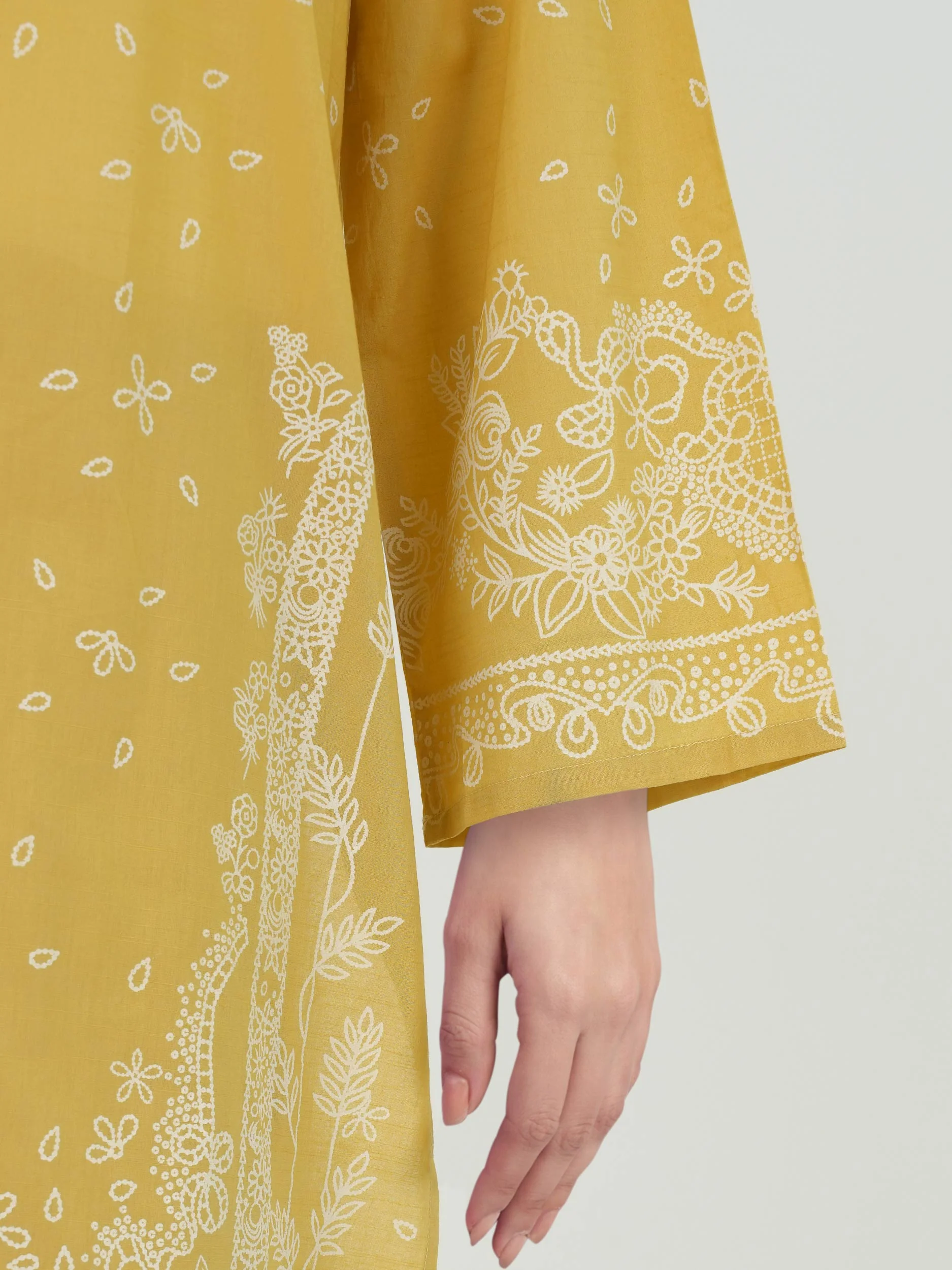 3 Piece Lawn Slub Suit- (Pret) - Image 6