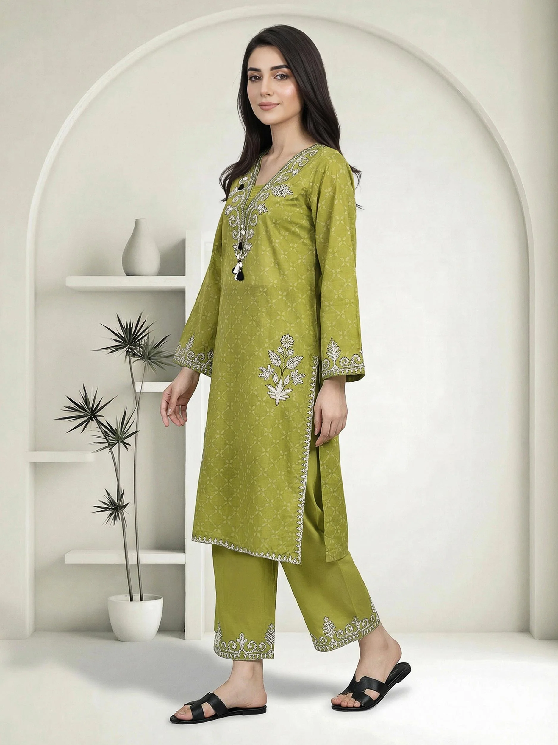 2 Piece Lawn Suit- Embroidered (Pret) - Image 2