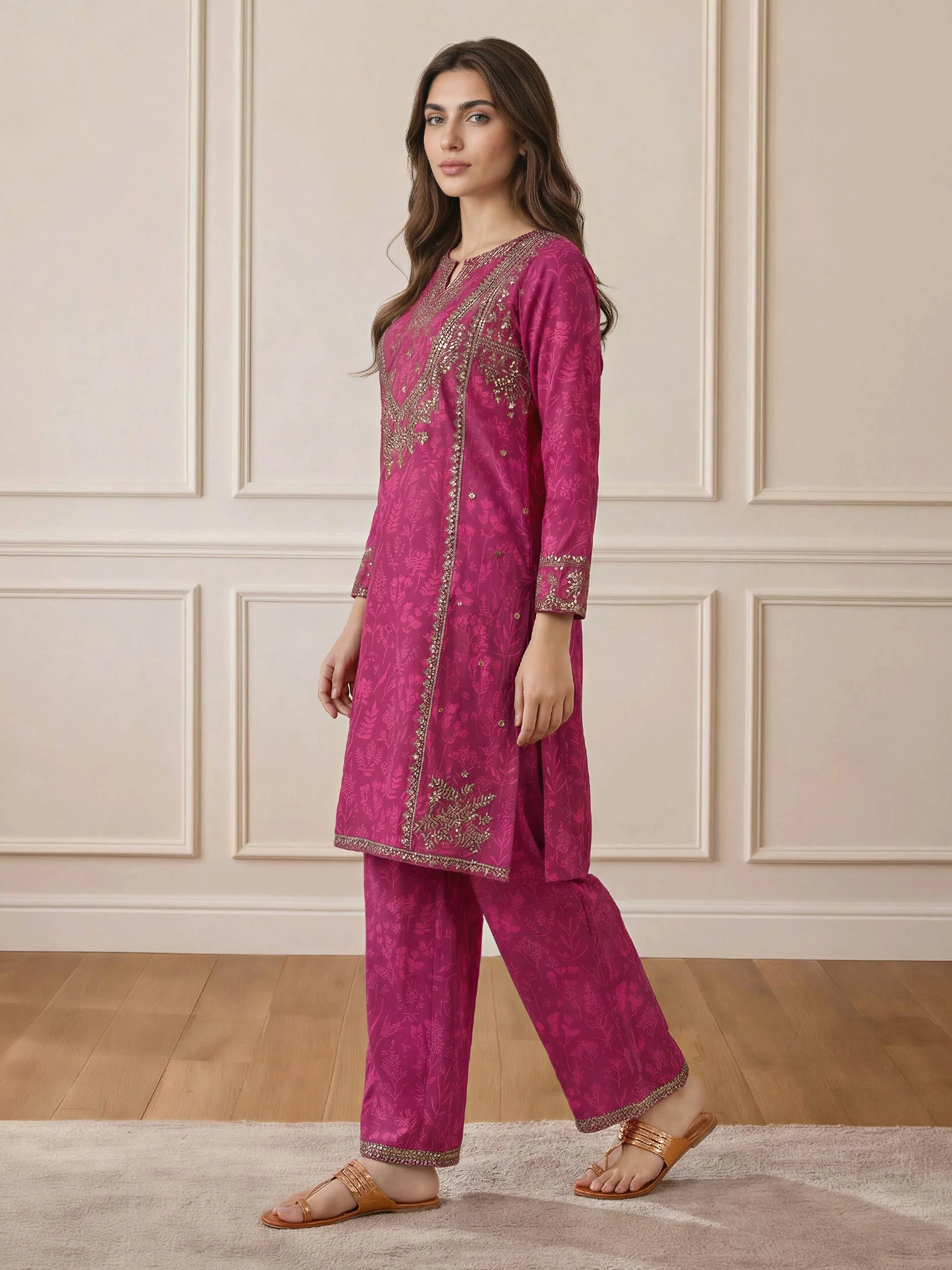 2 Piece Cambric Suit- Embroidered (Pret) - Image 2