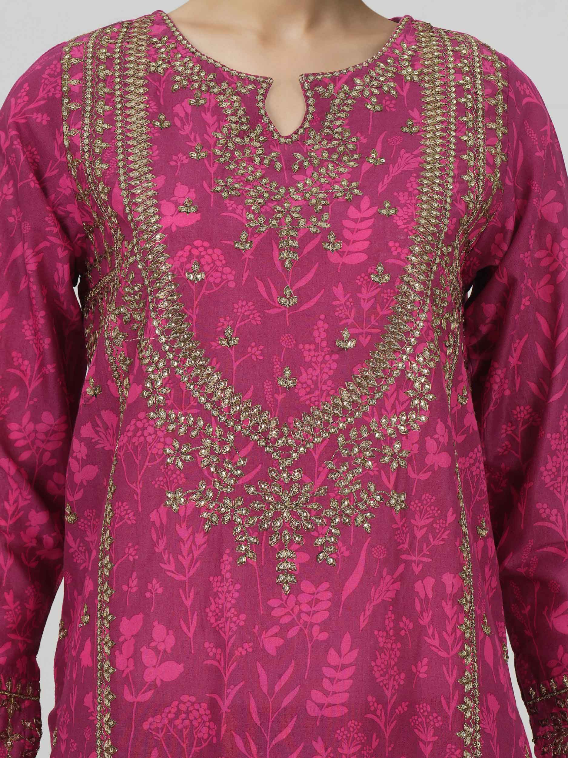 2 Piece Cambric Suit- Embroidered (Pret) - Image 4