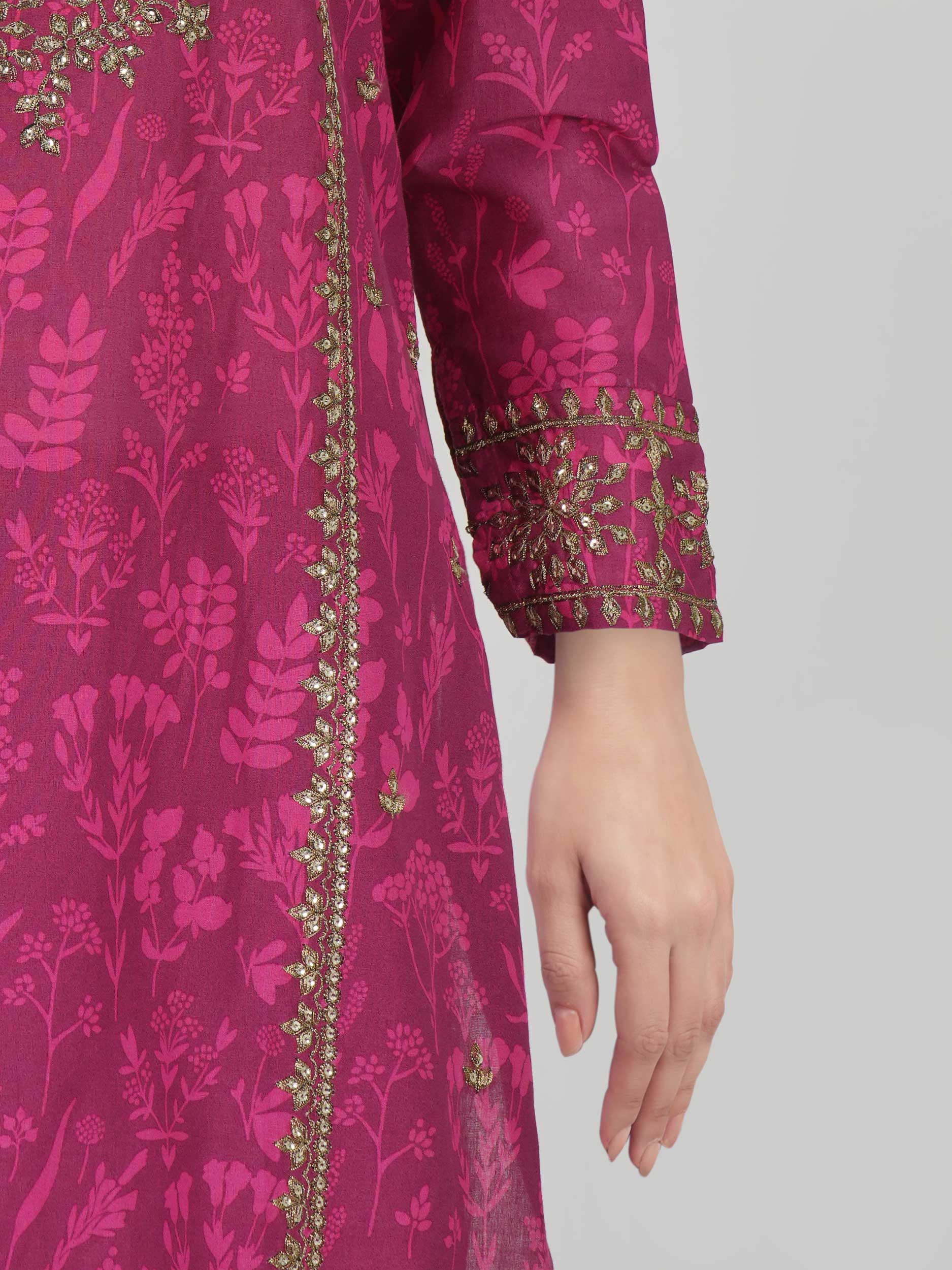 2 Piece Cambric Suit- Embroidered (Pret) - Image 5