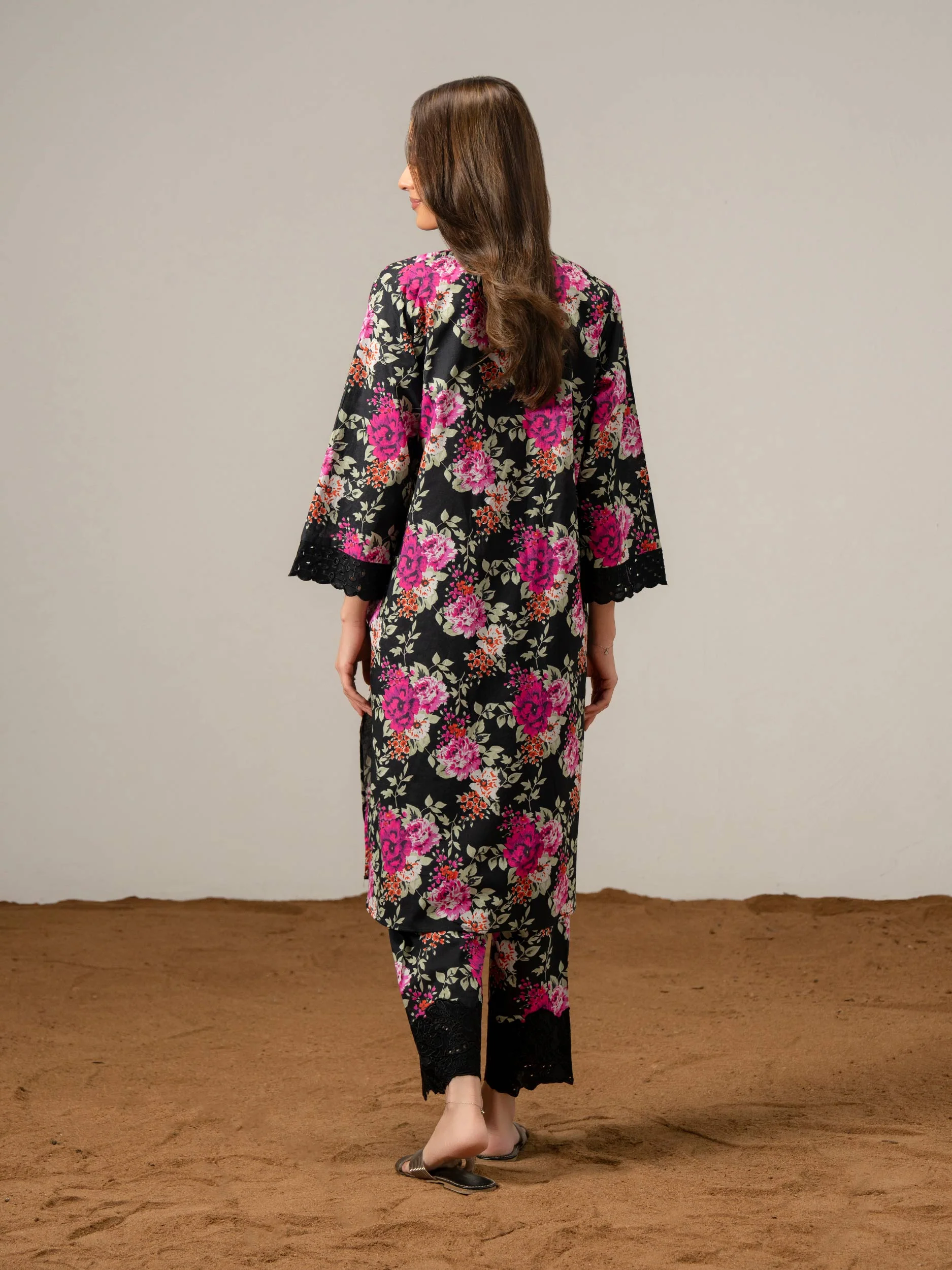2 Piece Cambric Suit-Printed (Pret) - Image 5