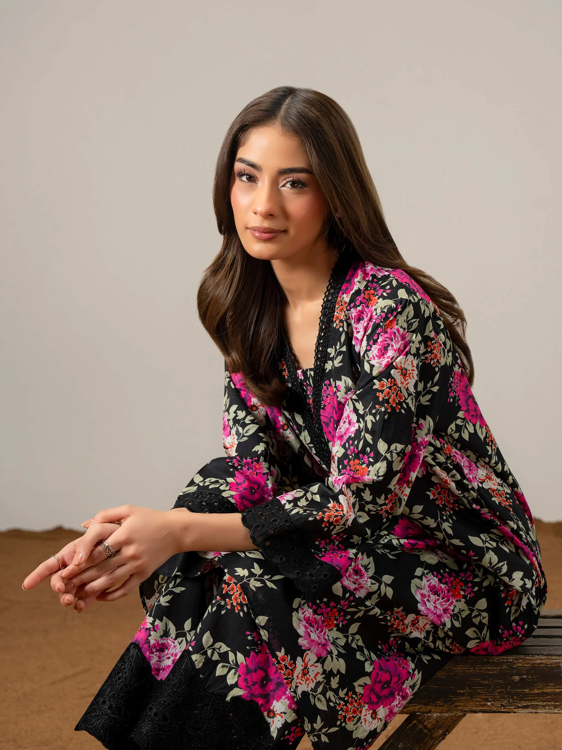 2 Piece Cambric Suit-Printed (Pret) - Image 7