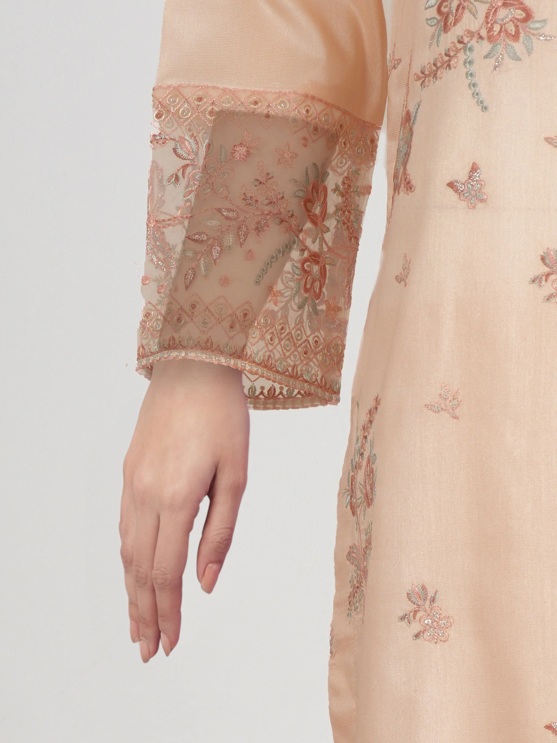 2 Piece Cotton Net Suit- Embroidered (Pret) - Image 5