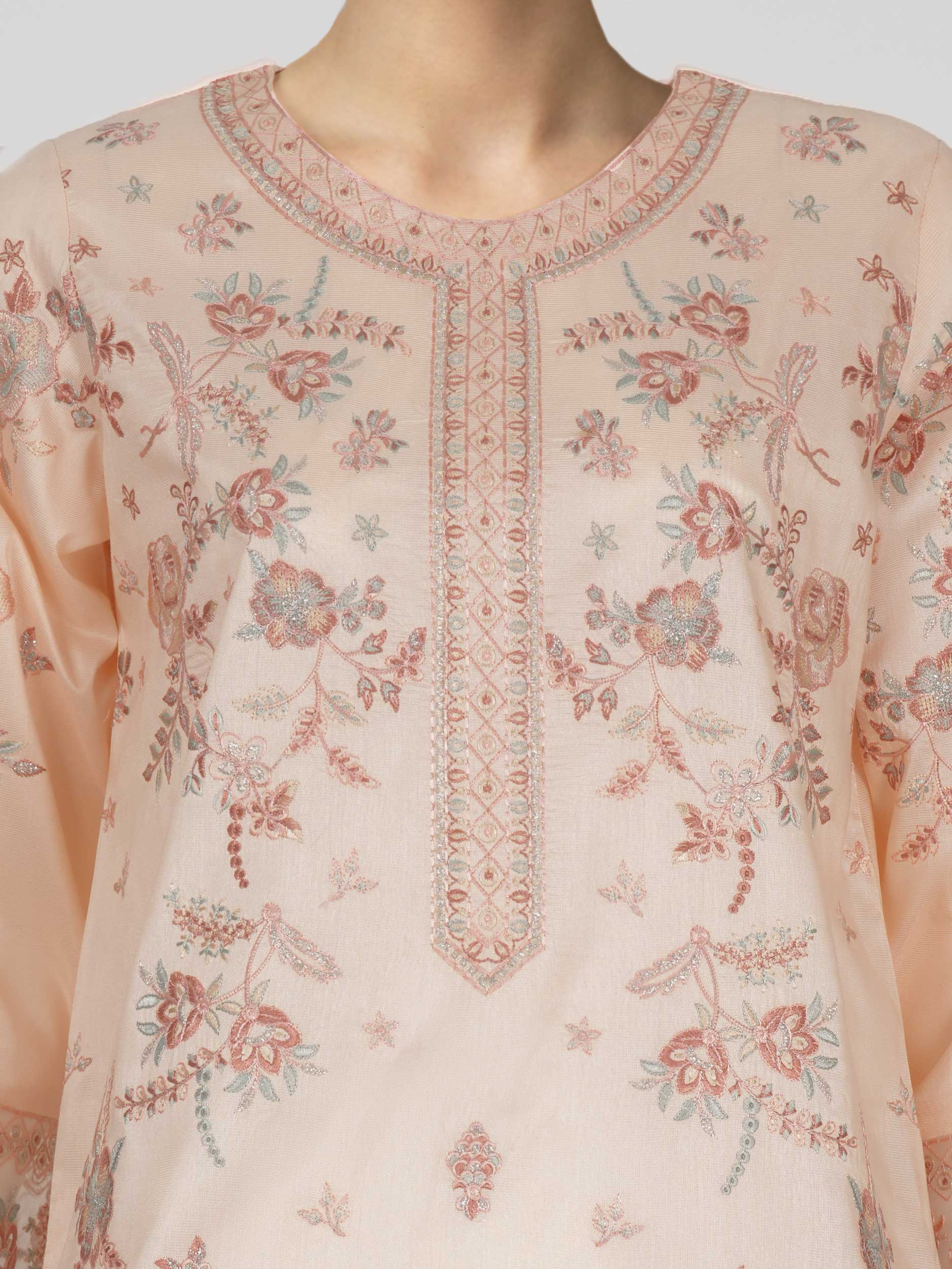 2 Piece Cotton Net Suit- Embroidered (Pret) - Image 6