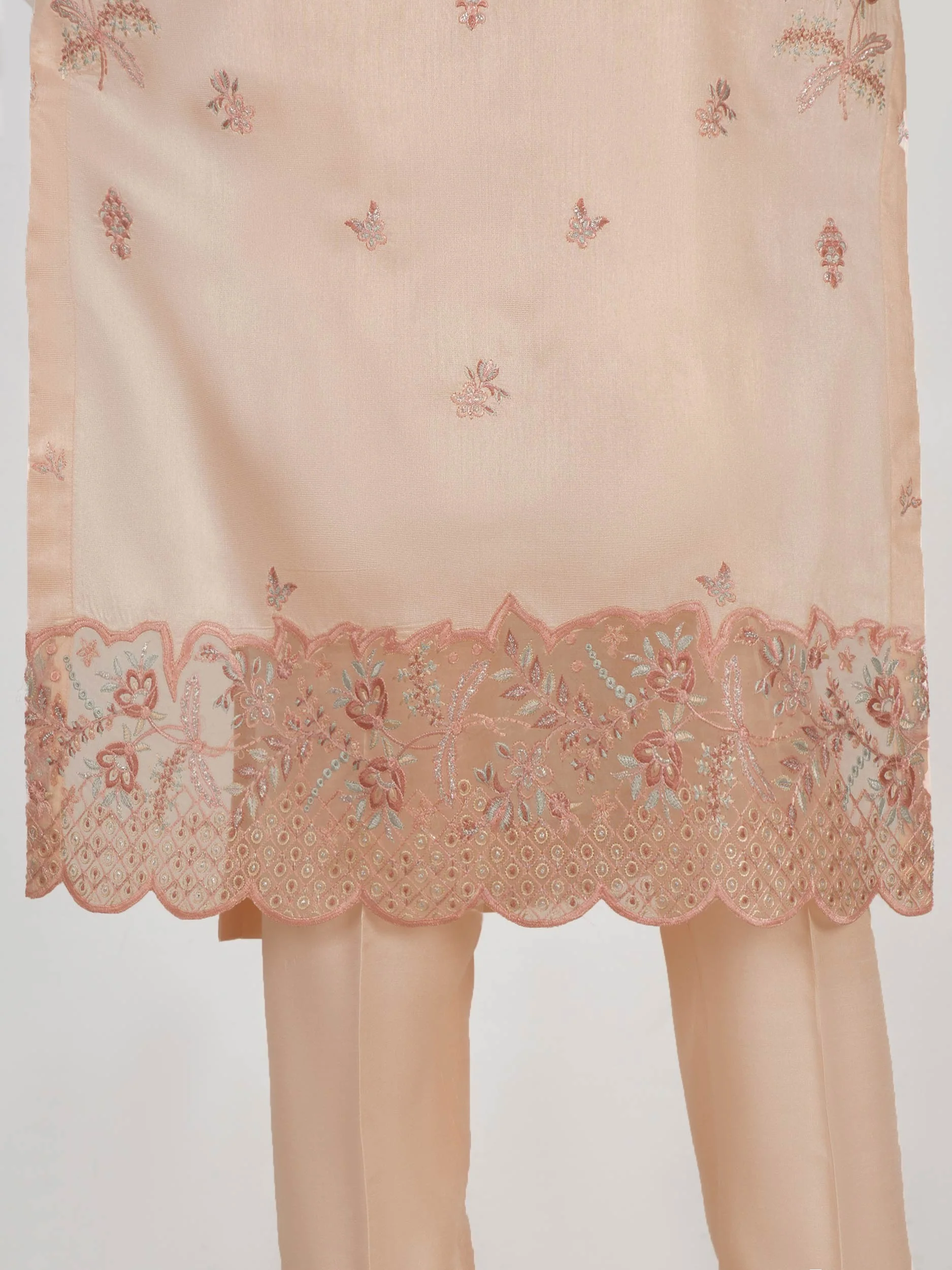 2 Piece Cotton Net Suit- Embroidered (Pret) - Image 7