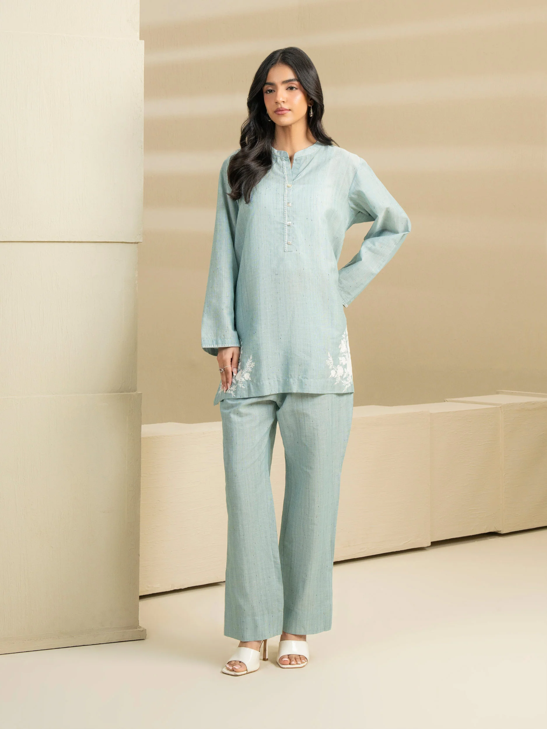 Yarn Dyed Co-ord Set-Embroidered - Image 5