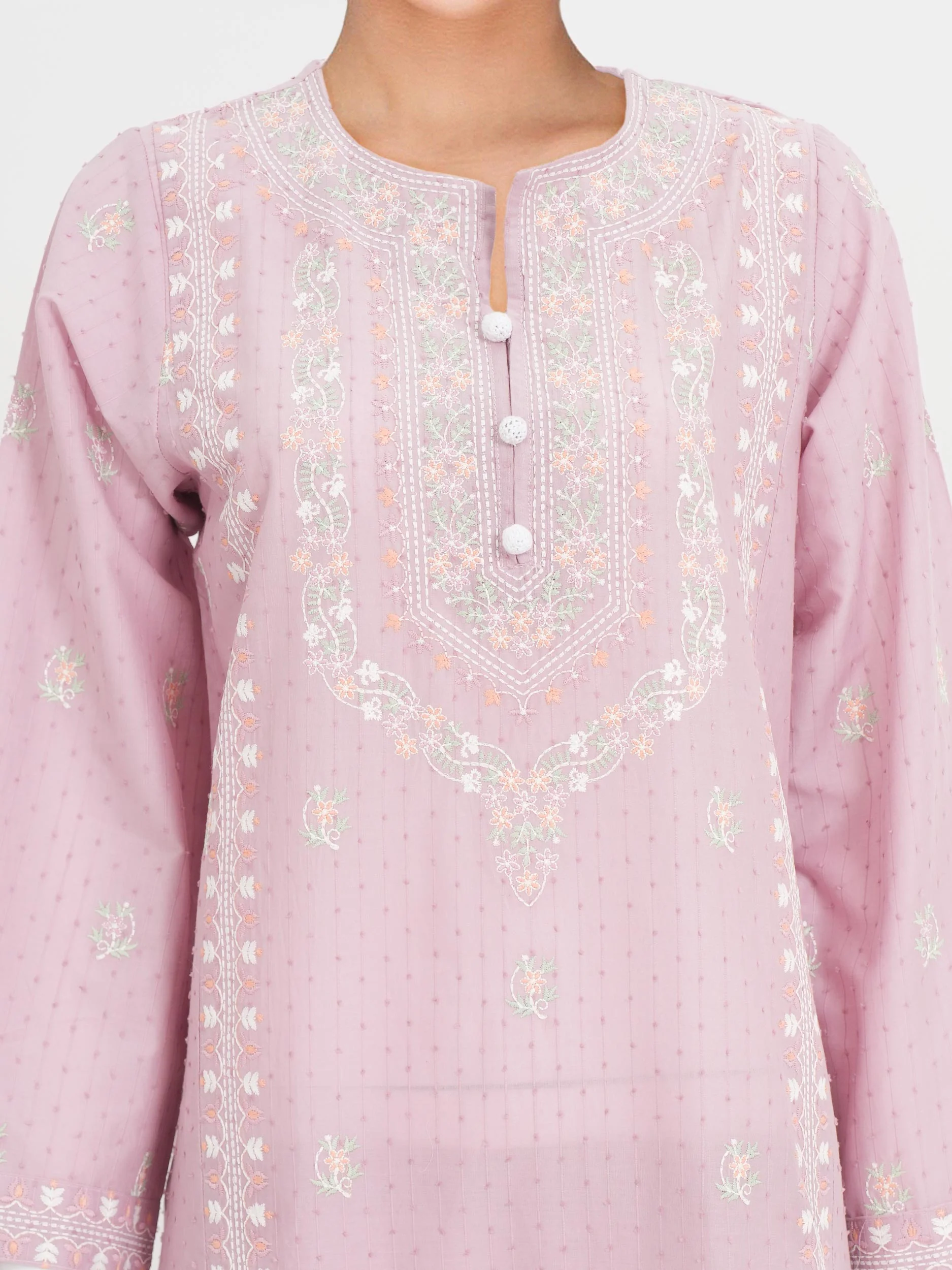 3 Piece Lawn Texture Suit- Embroidered (Pret) - Image 3