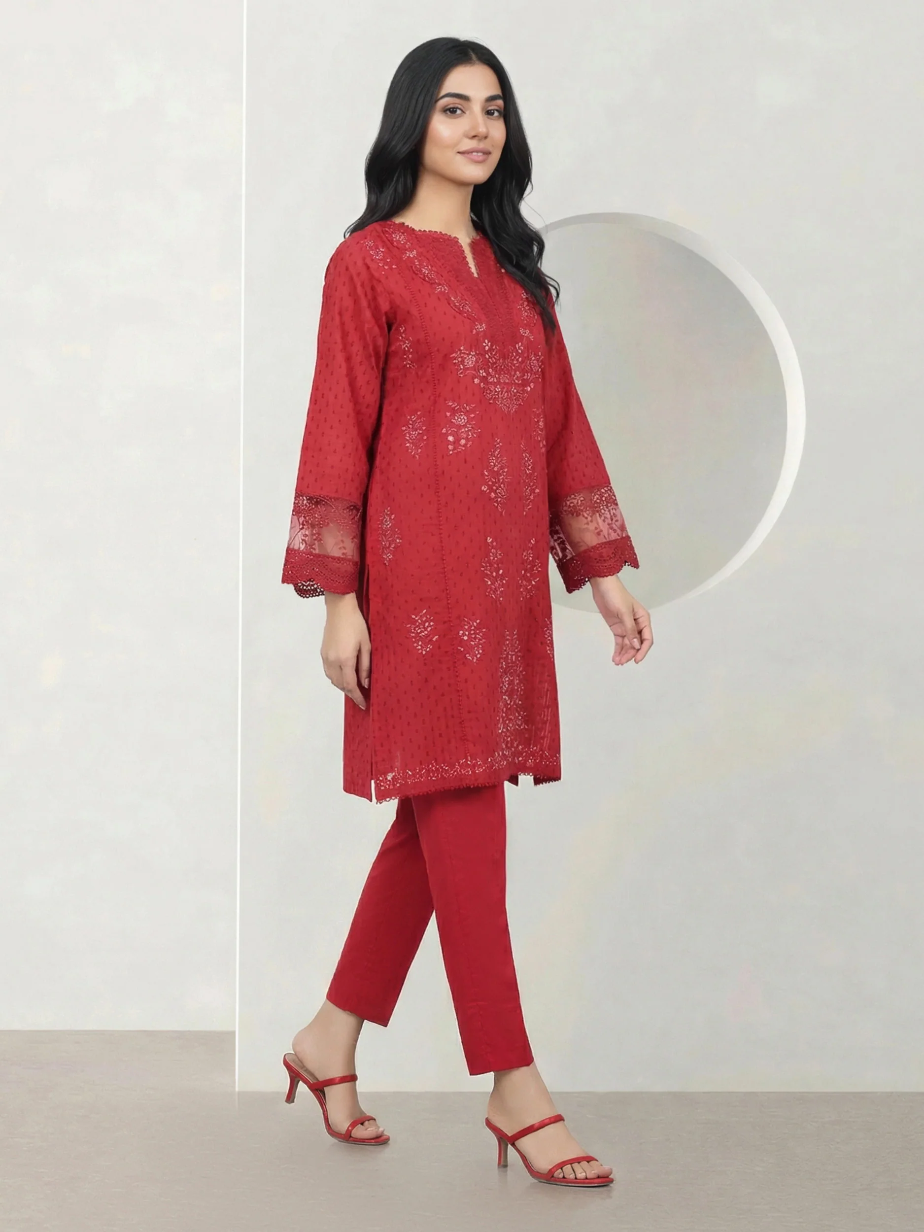 2 Piece Lawn Texture Suit- Embroidered (Pret) - Image 2