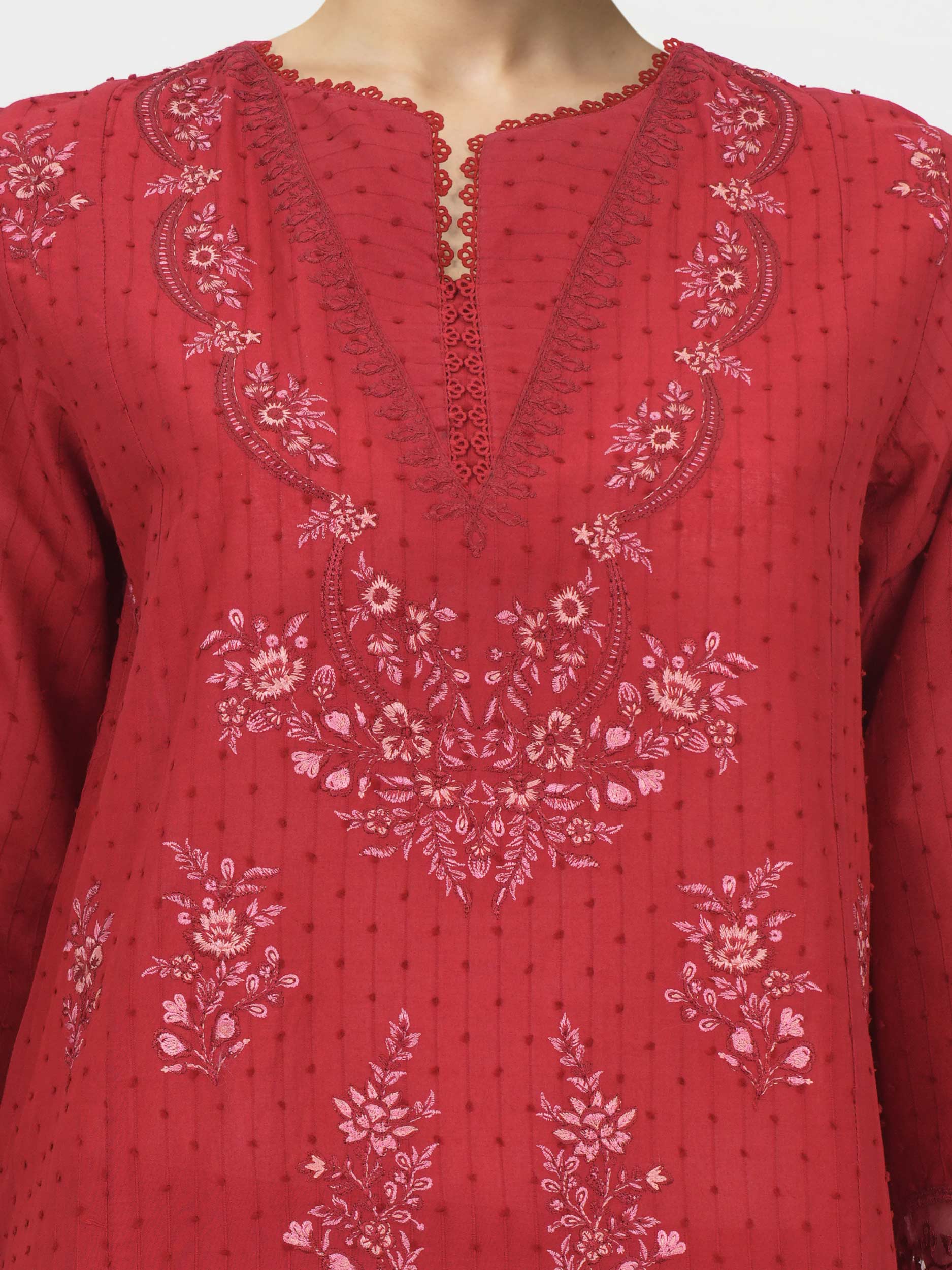 2 Piece Lawn Texture Suit- Embroidered (Pret) - Image 4