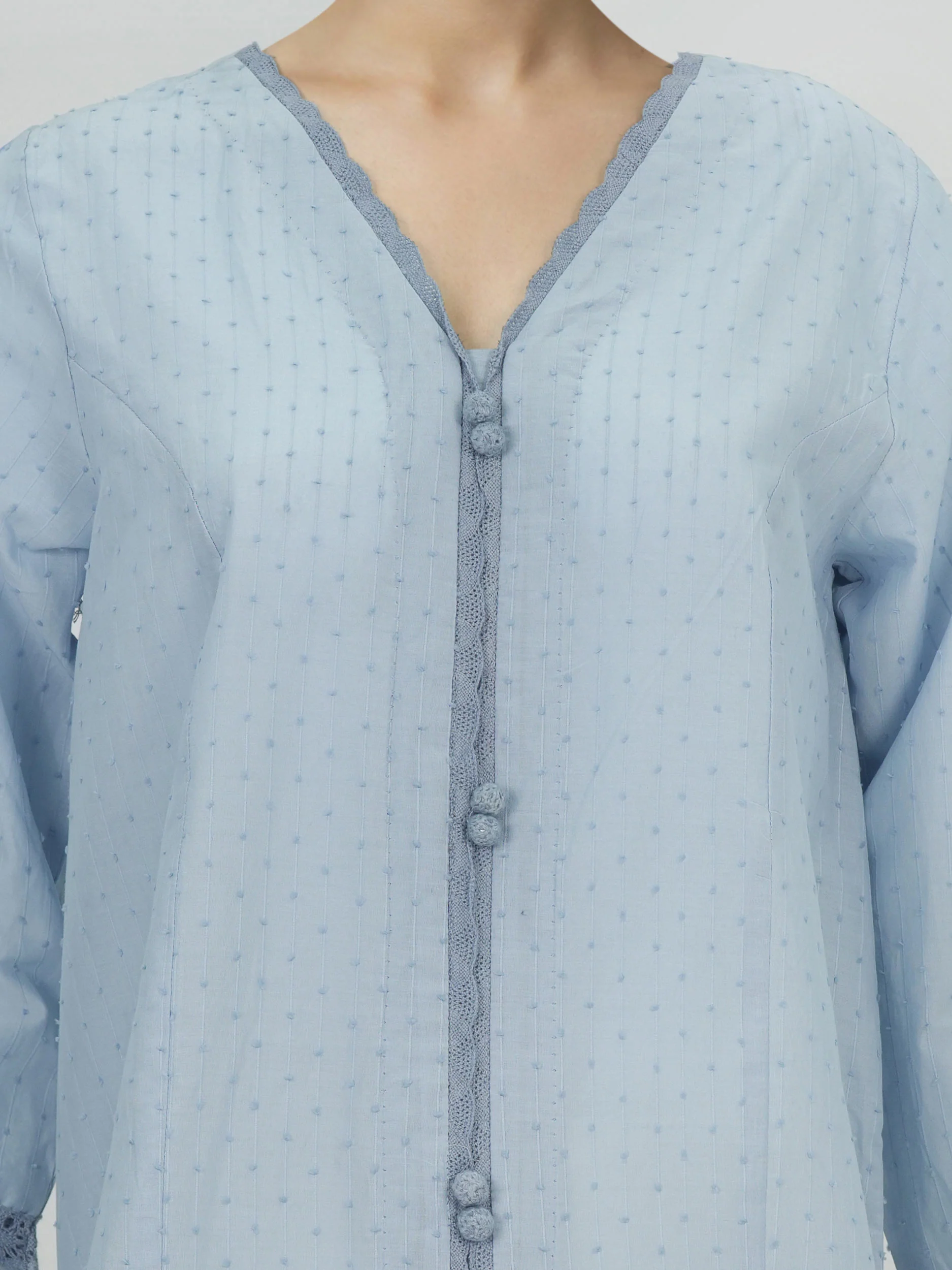 Lawn Texture Shirt- Embroidered (Pret) - Image 4