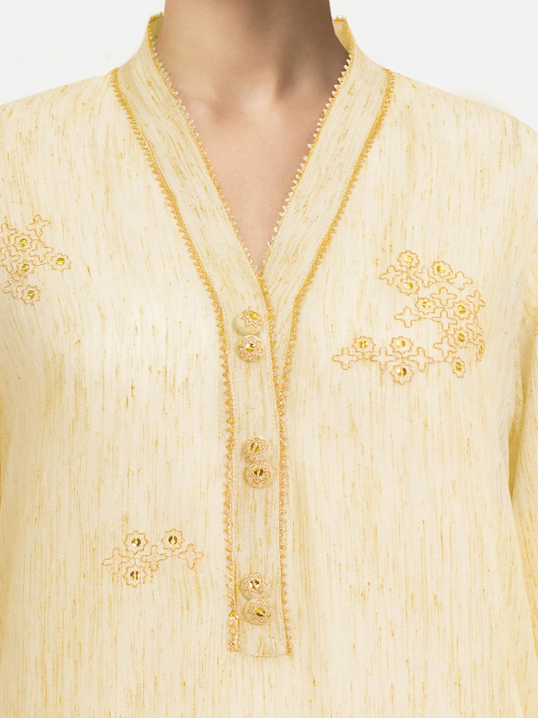 2 Piece Viscose Glitter Suit- Embroidered (Pret) - Image 3