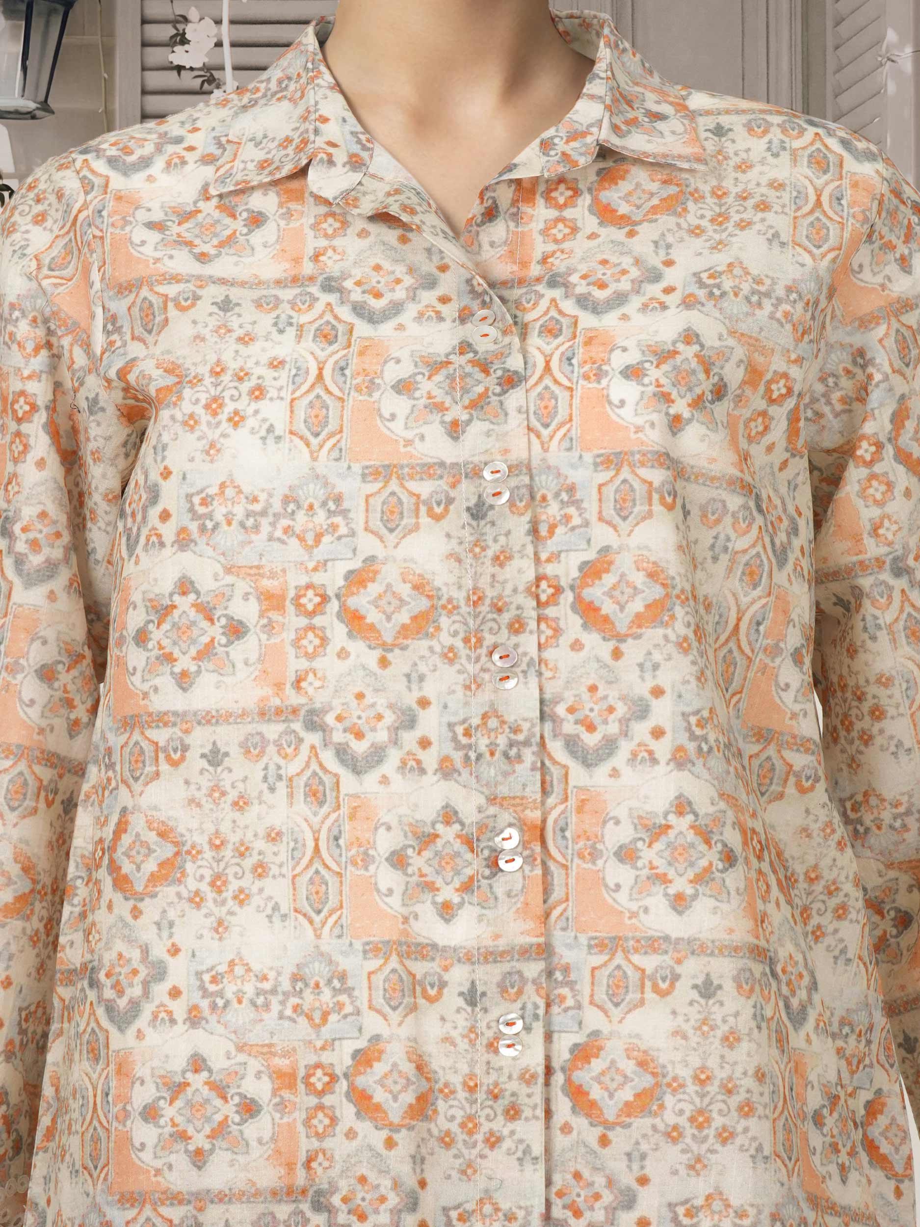 Cambric Slub Co-ord Set- Embroidered - Image 5