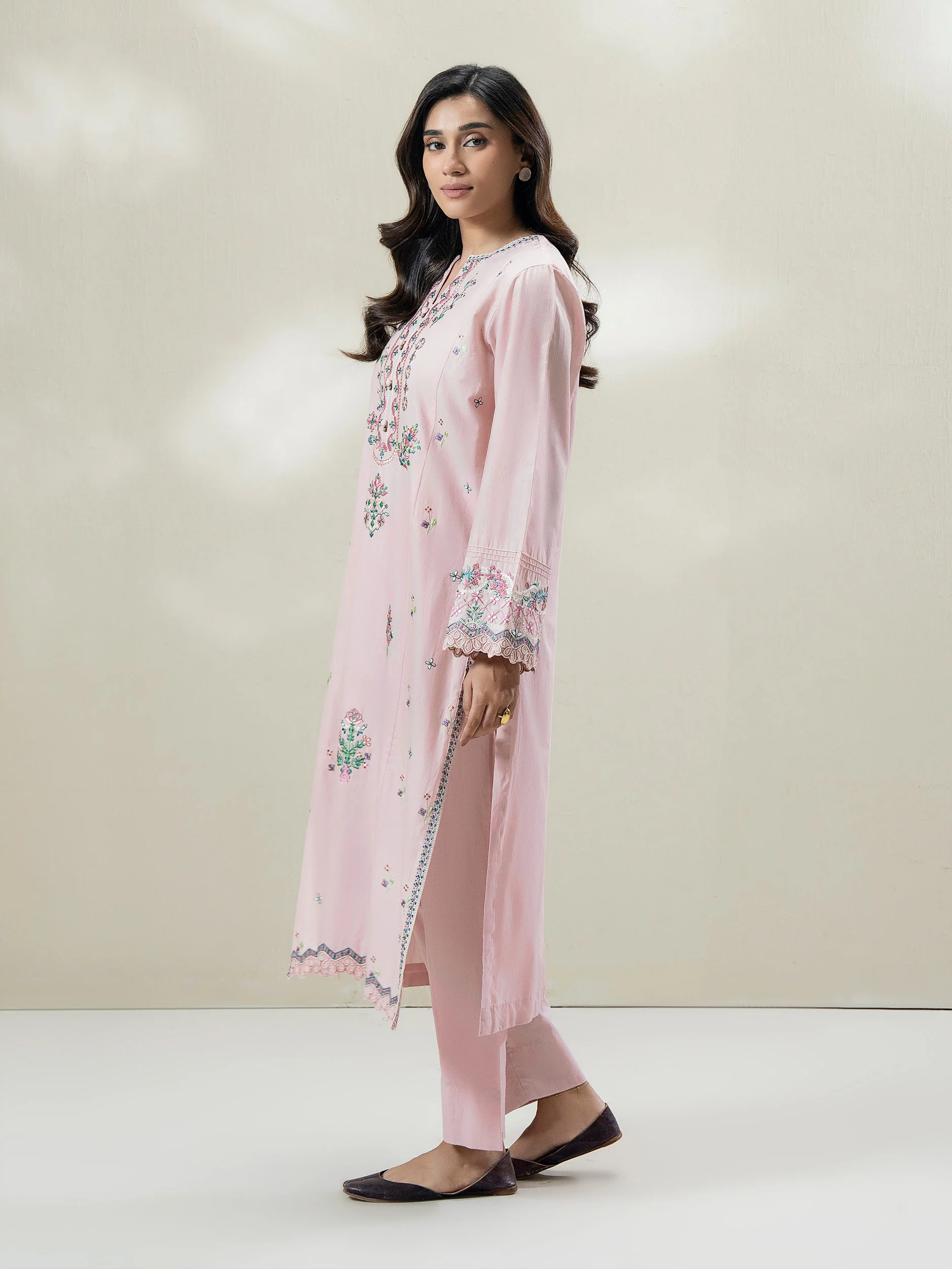 2-Piece Cambric Suit-Embroidered (Pret) - Image 5