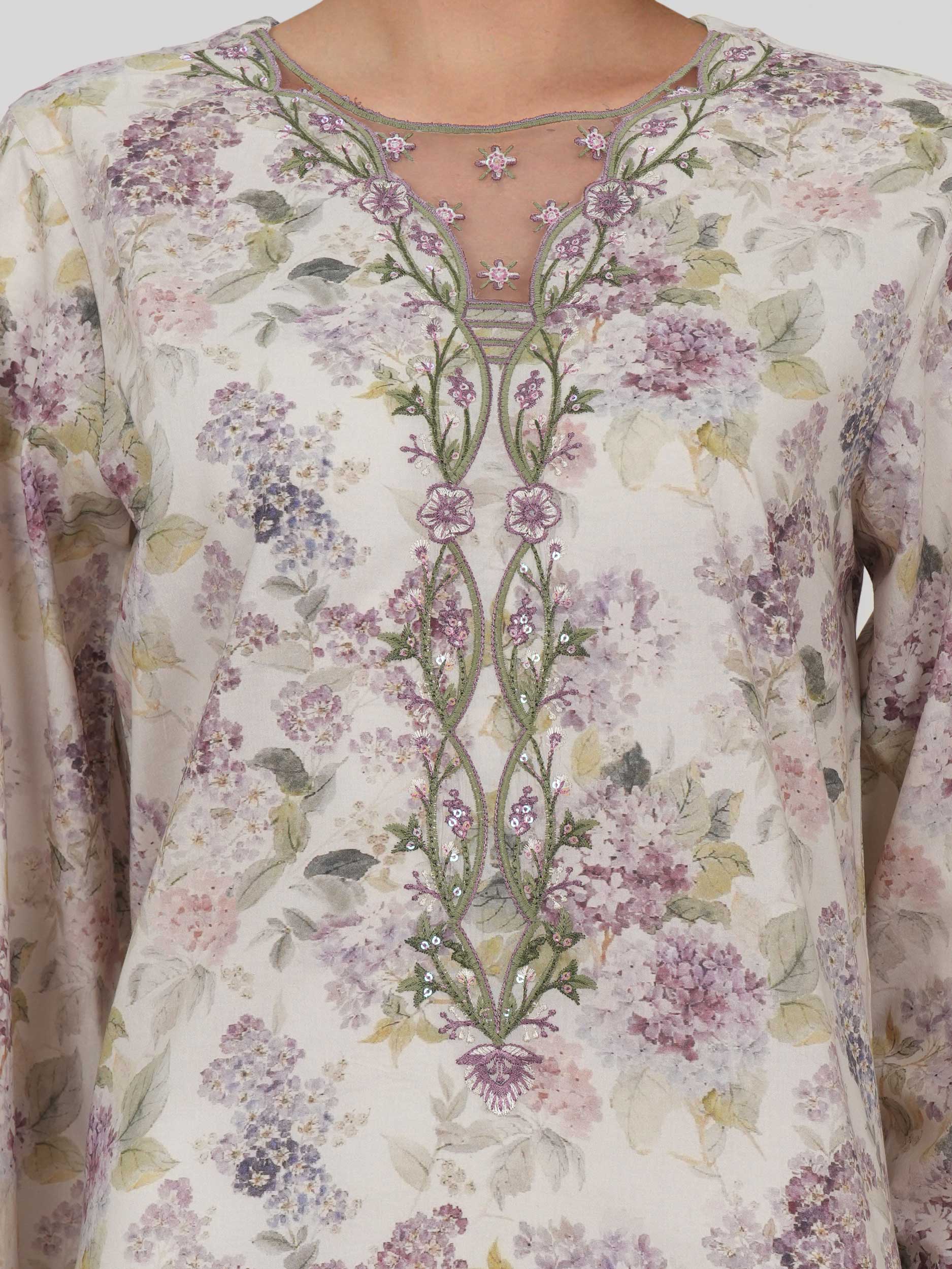 2 Piece Viscose Cotton Suit- Embroidered (Pret) - Image 4