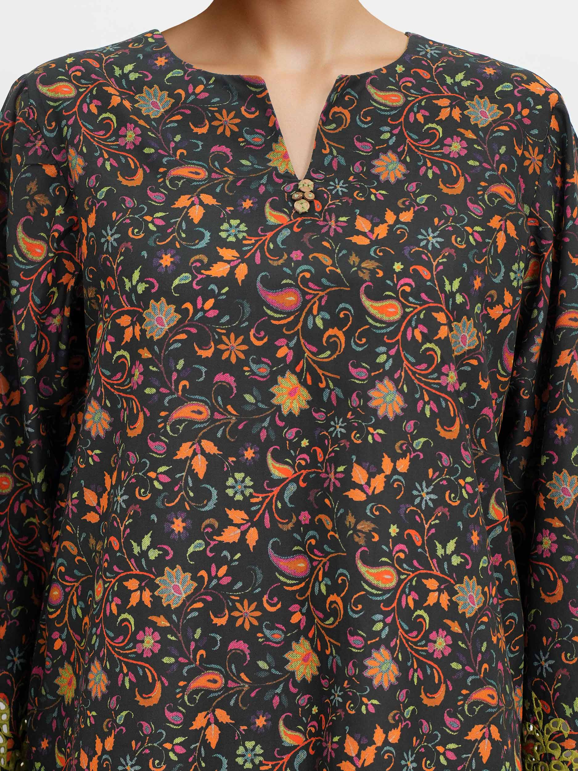 Viscose Cotton Kurti- Embroidered (Pret) - Image 3