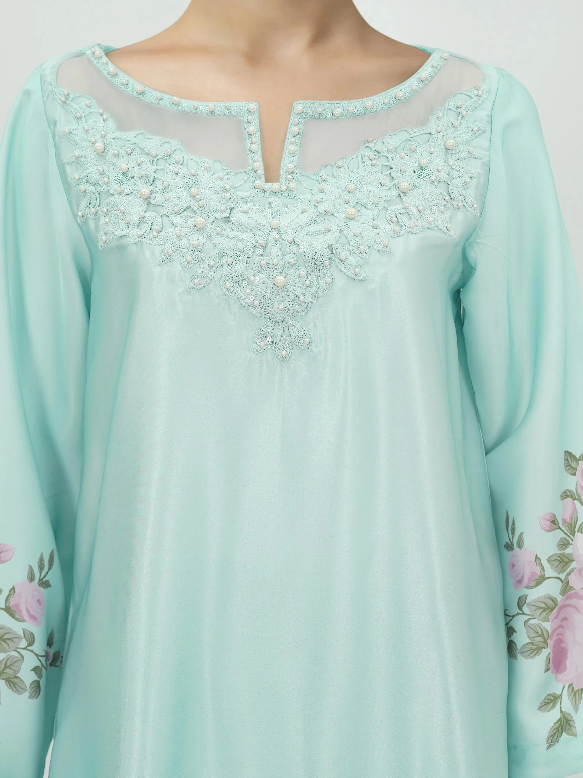 3 Piece Silk Suit- Embroidered (Pret) - Image 4