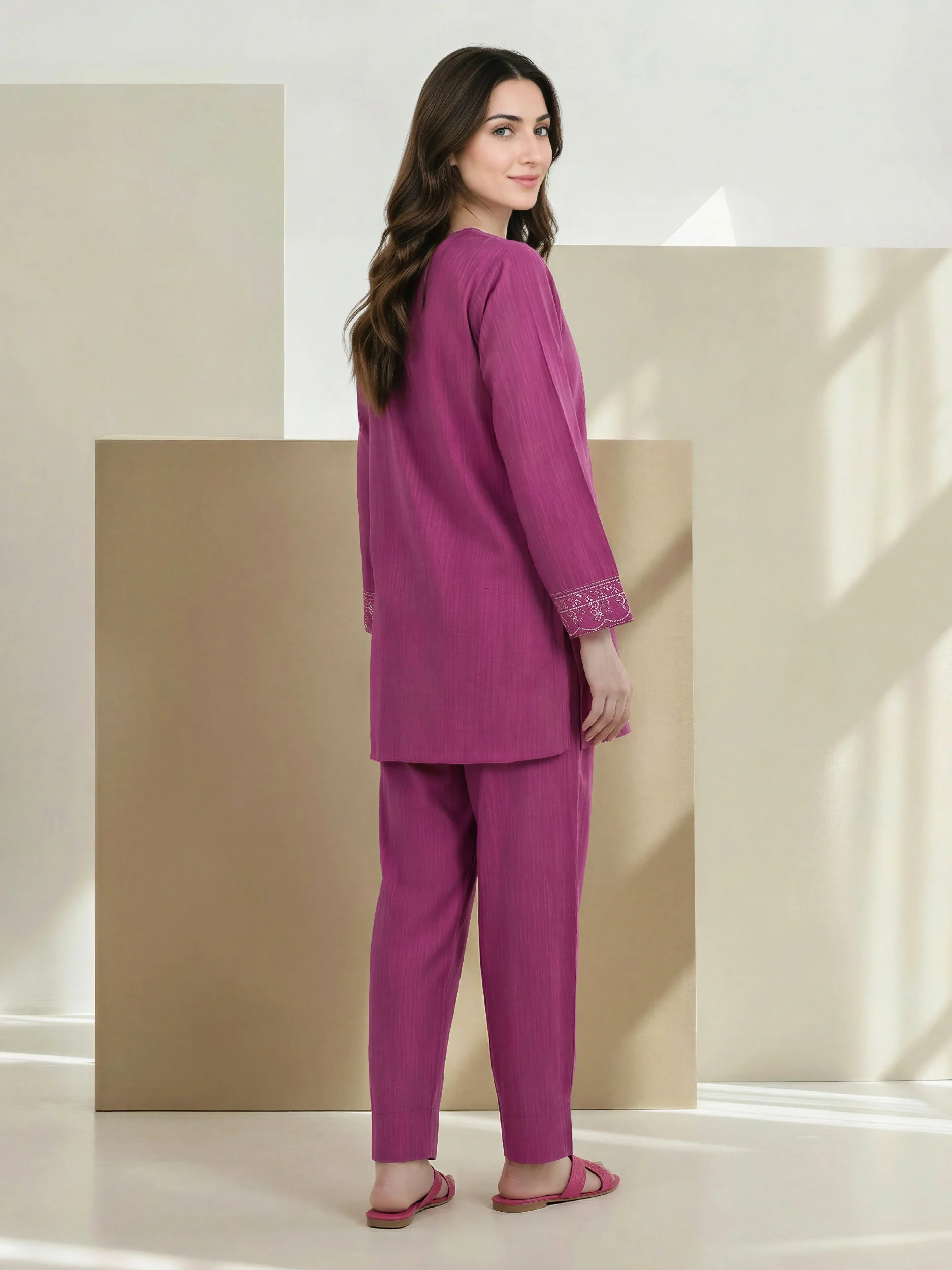 2 Piece Yarn Dyed Suit- Embroidered (Pret) - Image 2