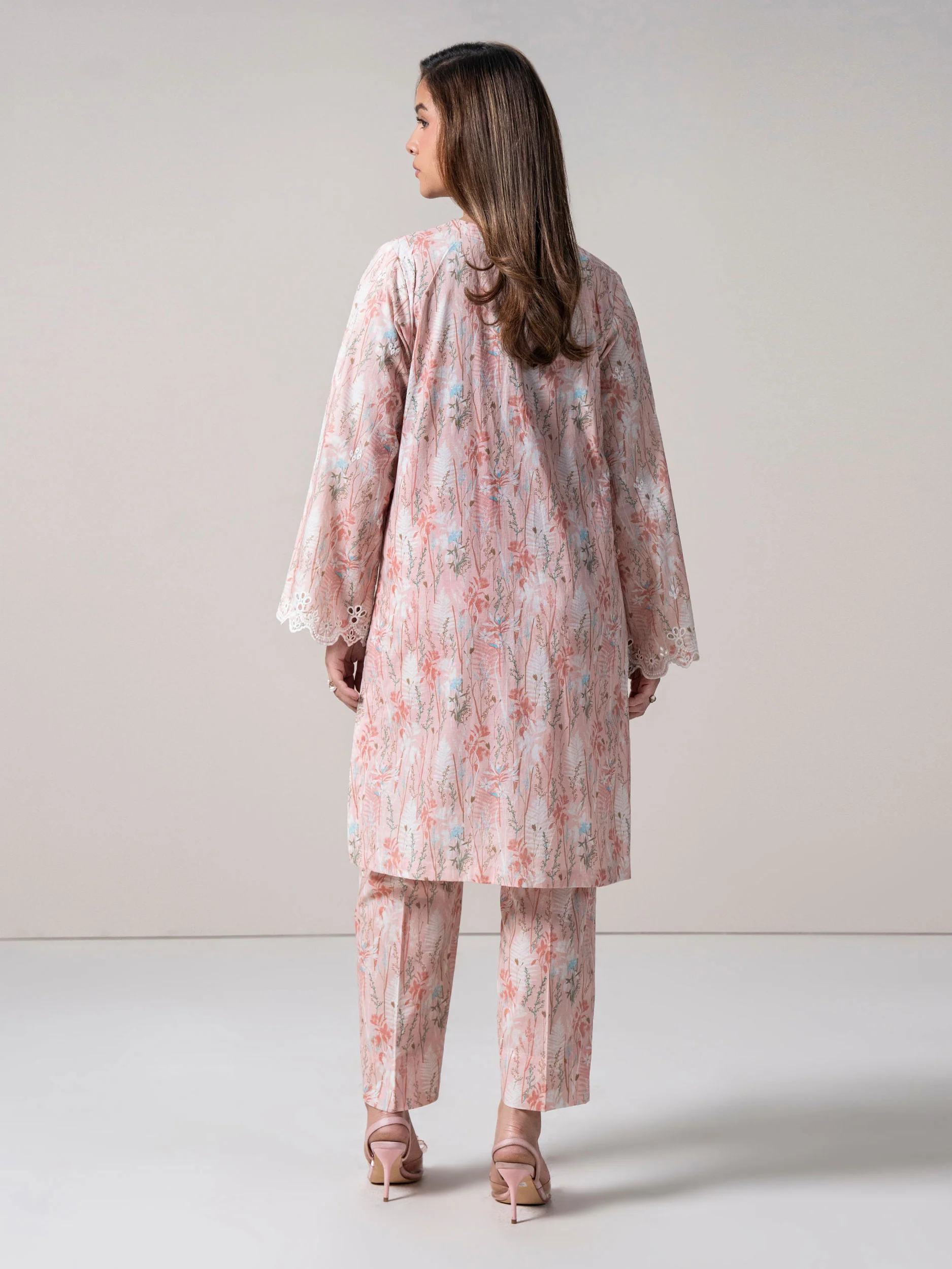 2-Piece Cambric Slub Suit-Embroidered (Pret) - Image 4
