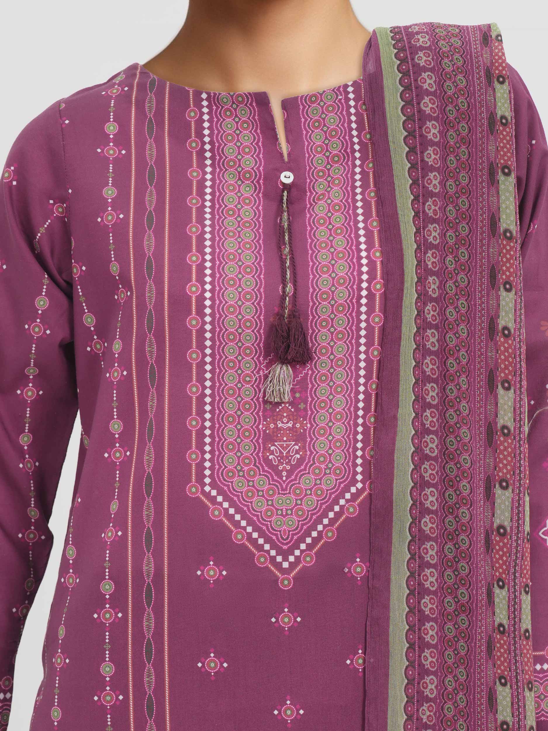 3 Piece Cambric Suit (Pret) - Image 3