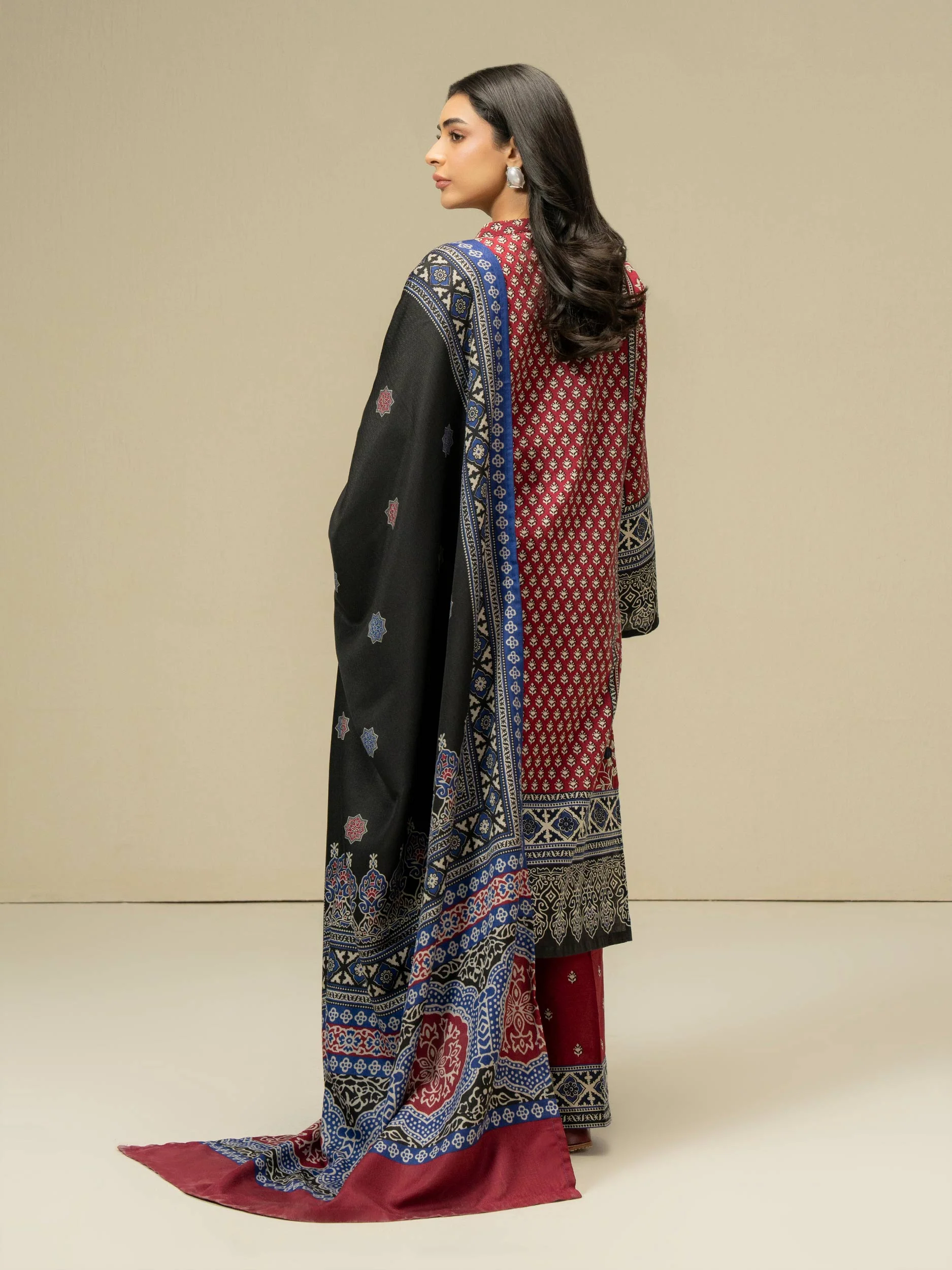 3 Piece Khaddar Suit-Prined (Pret) - Image 4