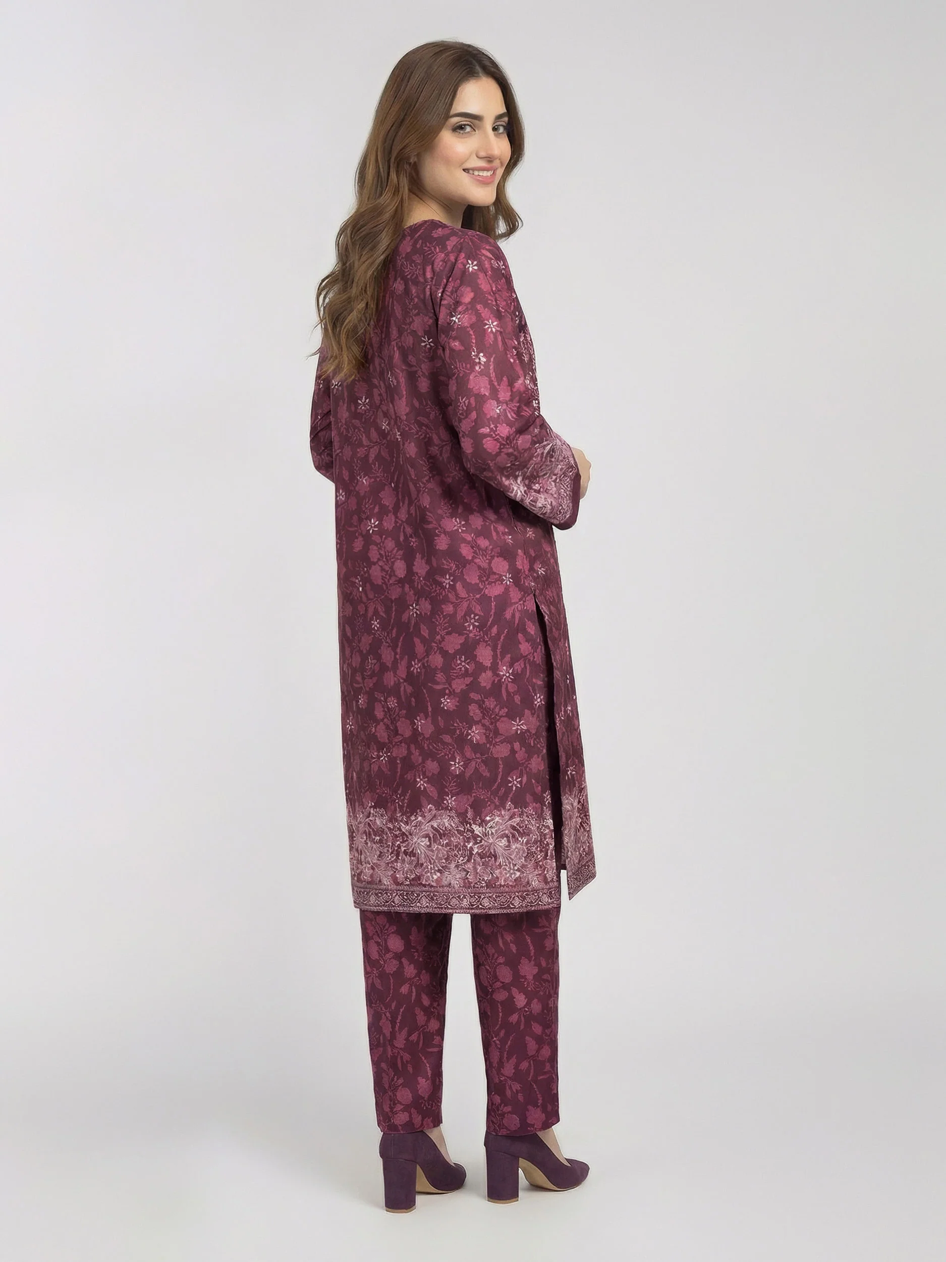 2 Piece Silk Suit- (Pret) - Image 2