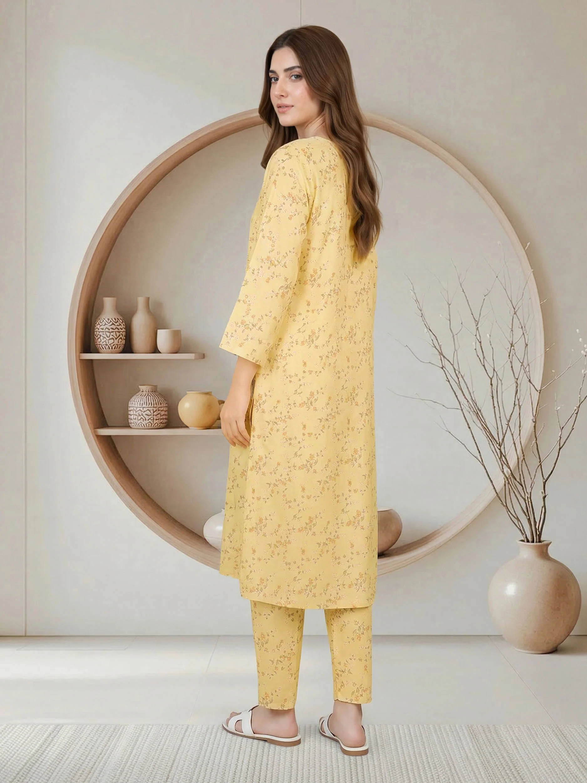 2 Piece Silk Suit- Embroidered (Pret) - Image 3