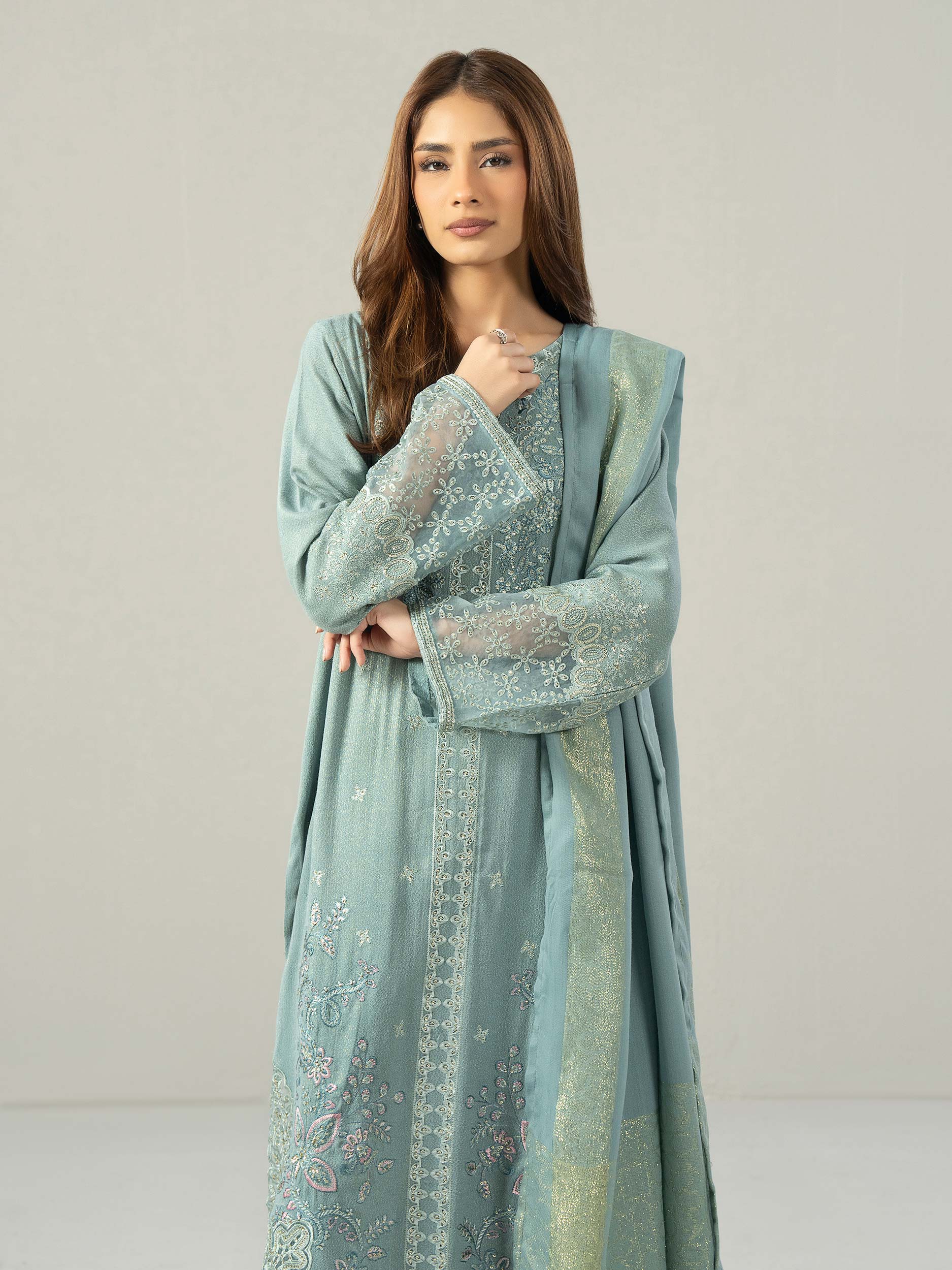 3 Piece Missouri Karandi Suit-Embroidered (Pret) - Image 5