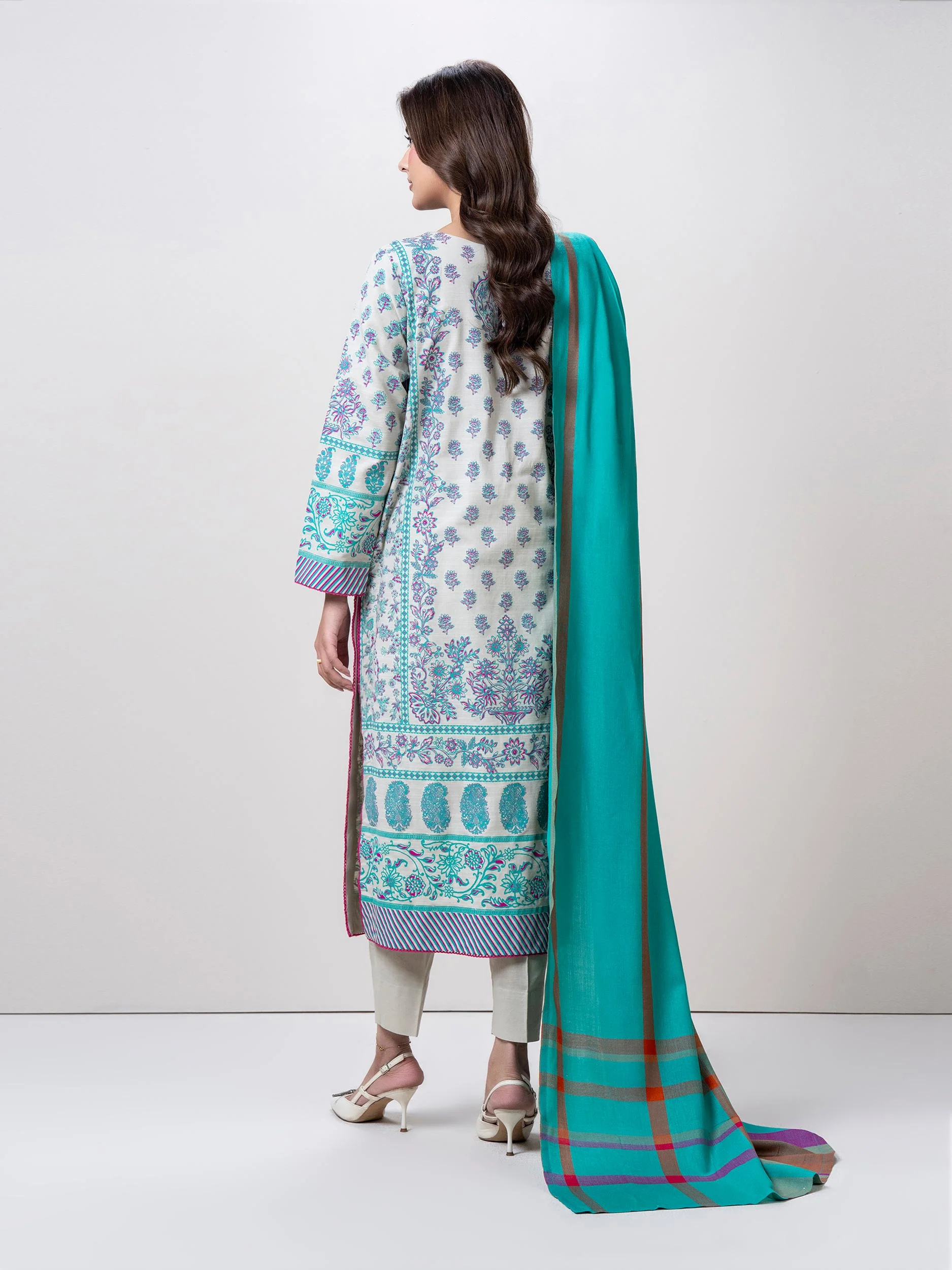 3 Piece Slub Khaddar Suit (Pret) - Image 3