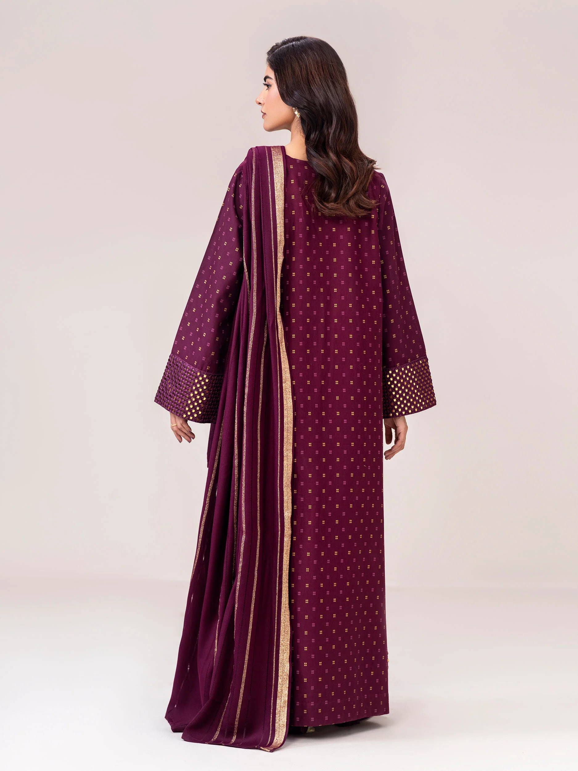 3 Piece Khaddar Suit- Embroidered (Pret) - Image 3
