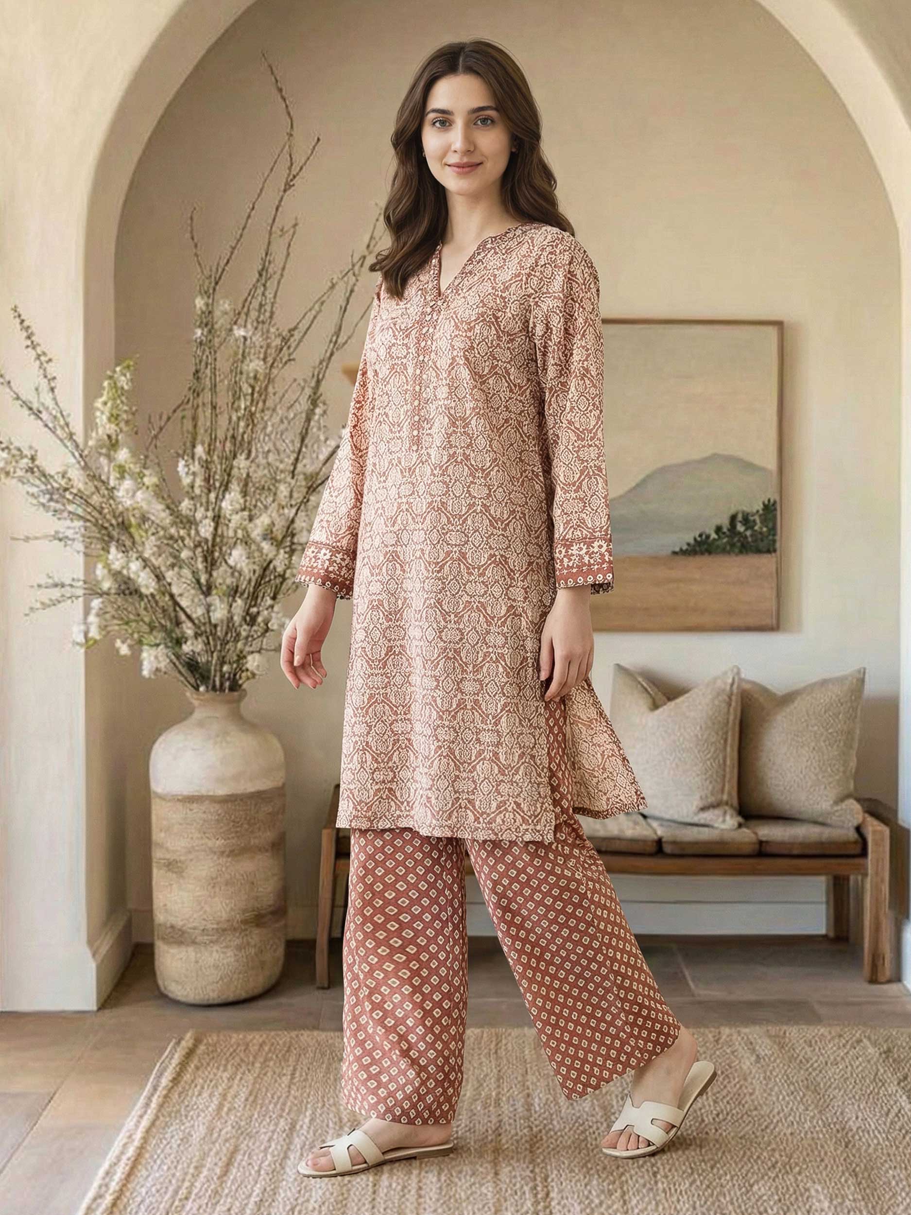 2 Piece Lawn Suit (Pret) - Image 2