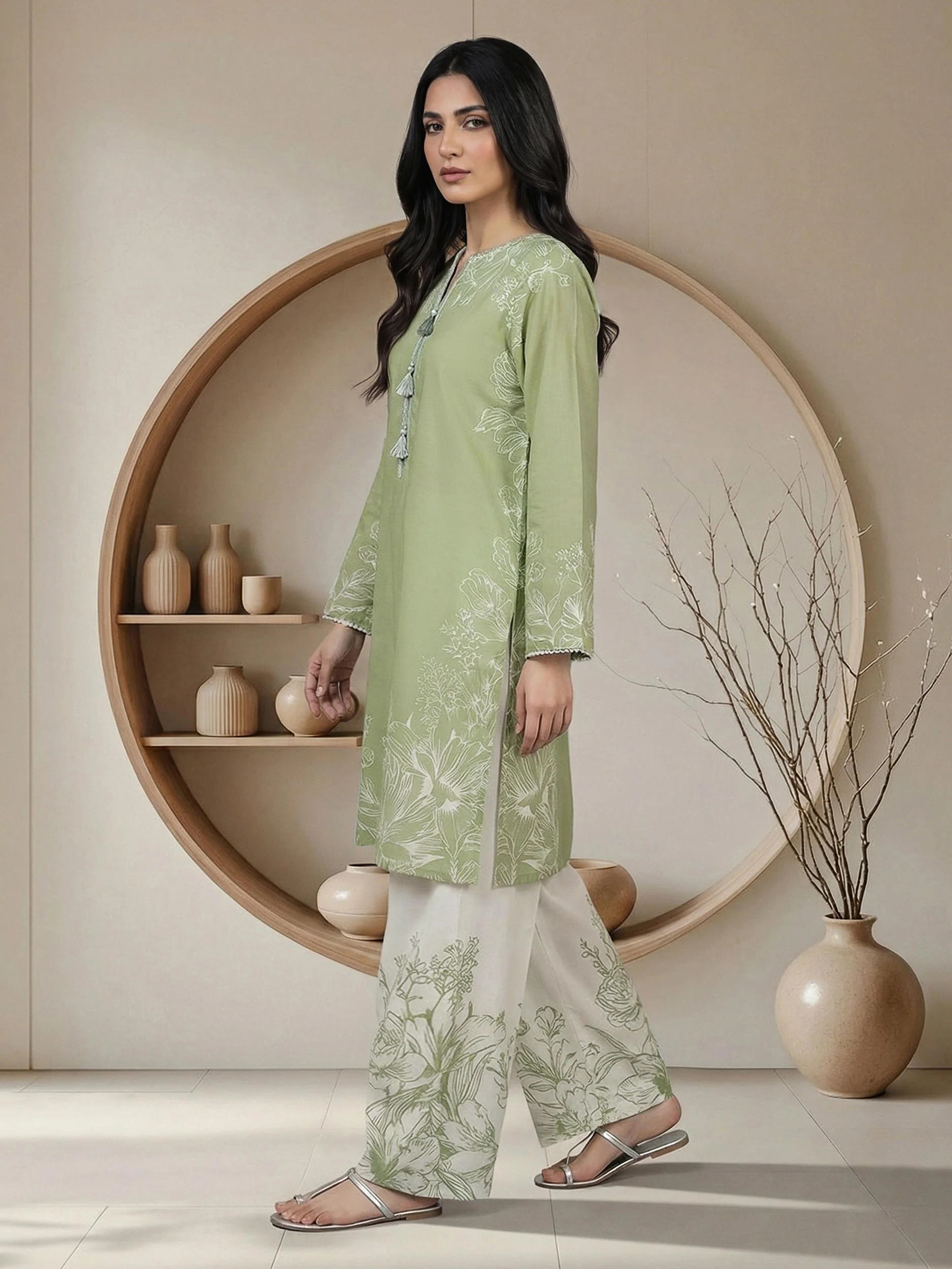 2 Piece Premium Lawn Suit (Pret) - Image 2