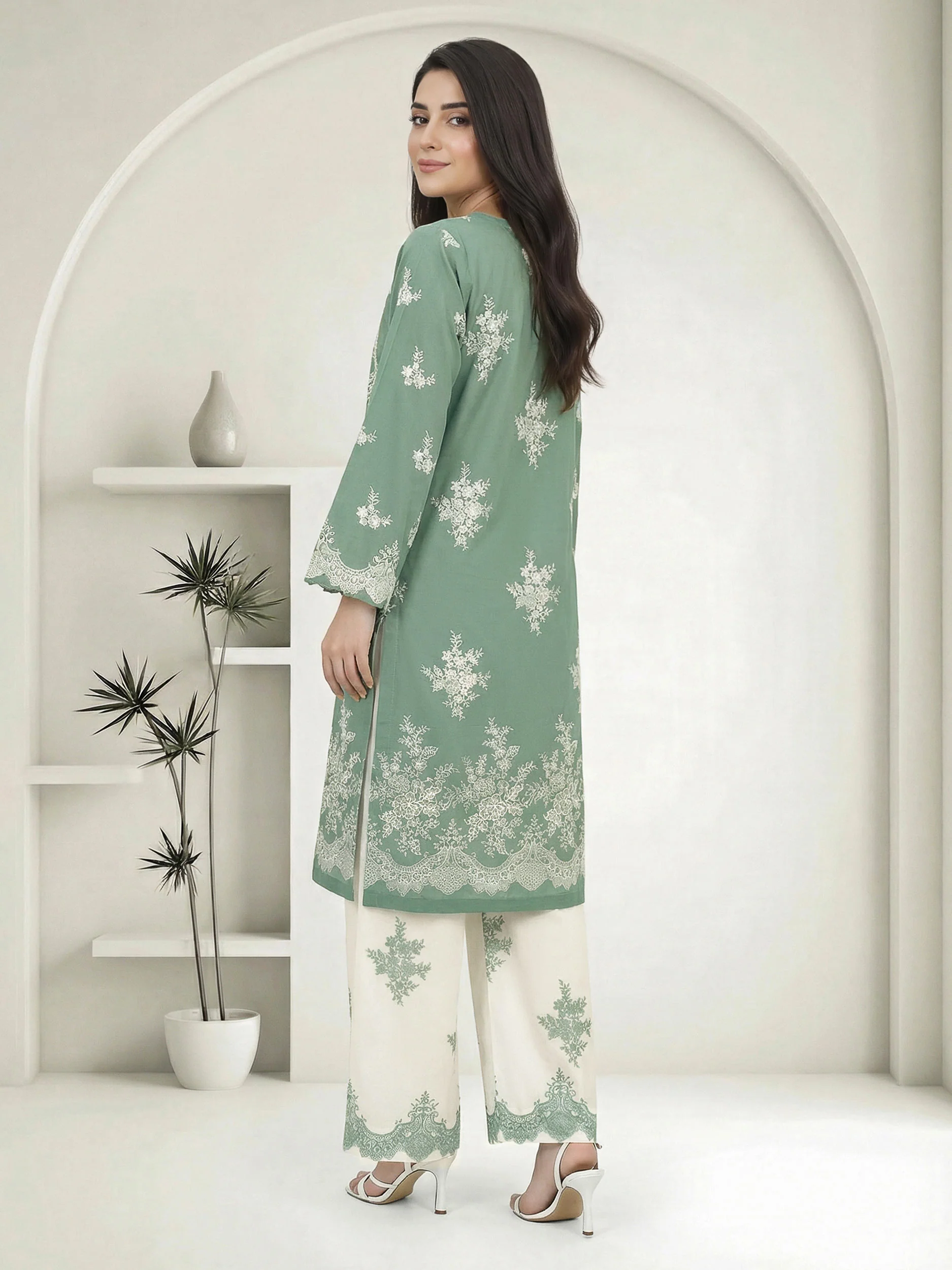 2 Piece Cambric Suit (Pret) - Image 3
