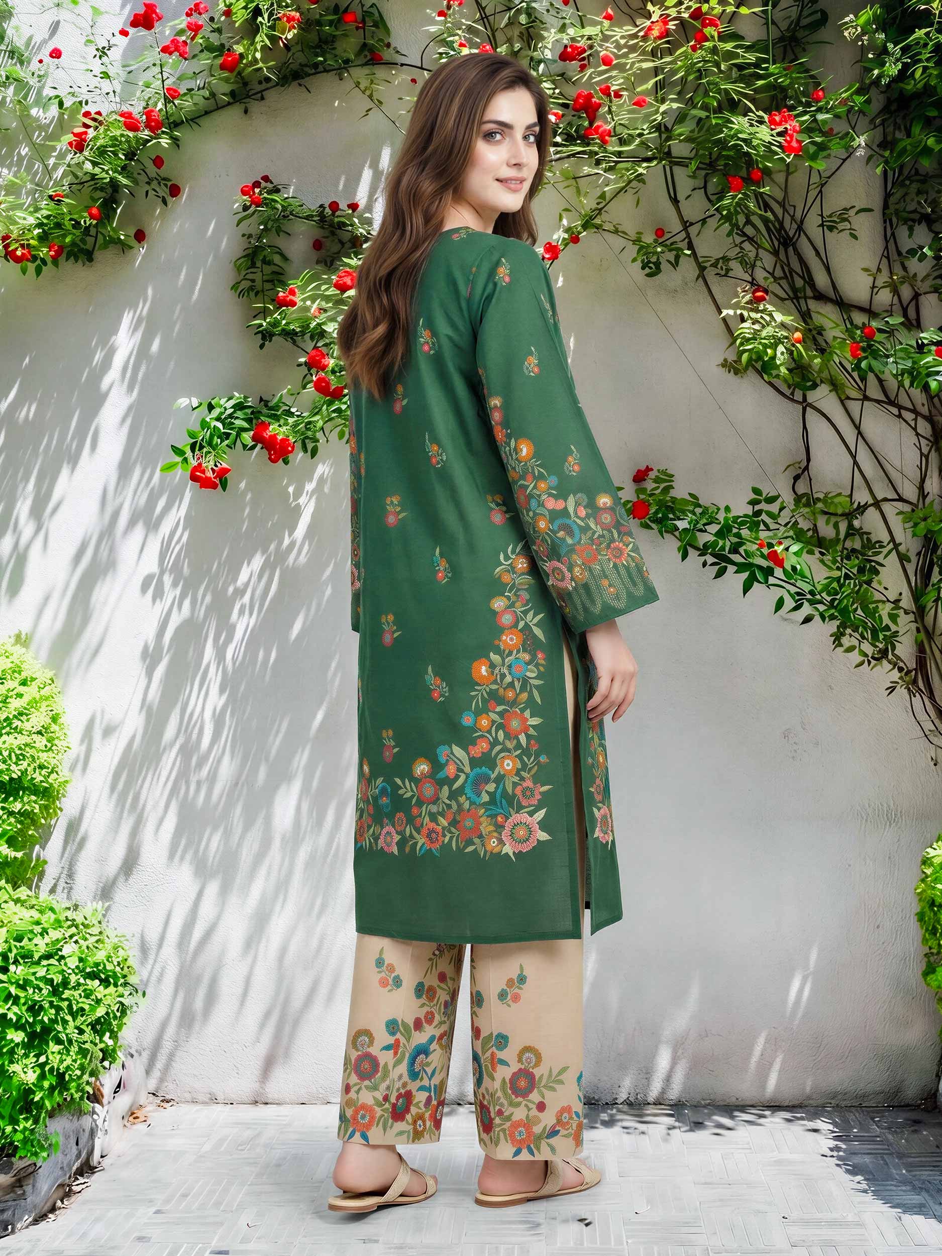 2 Piece Lawn Slub Suit (Pret) - Image 2