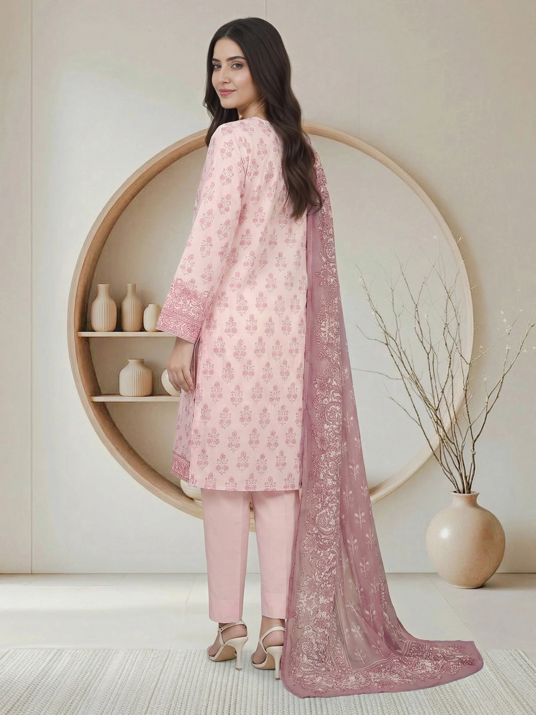 3 Piece Lawn Suit- (Pret) - Image 3