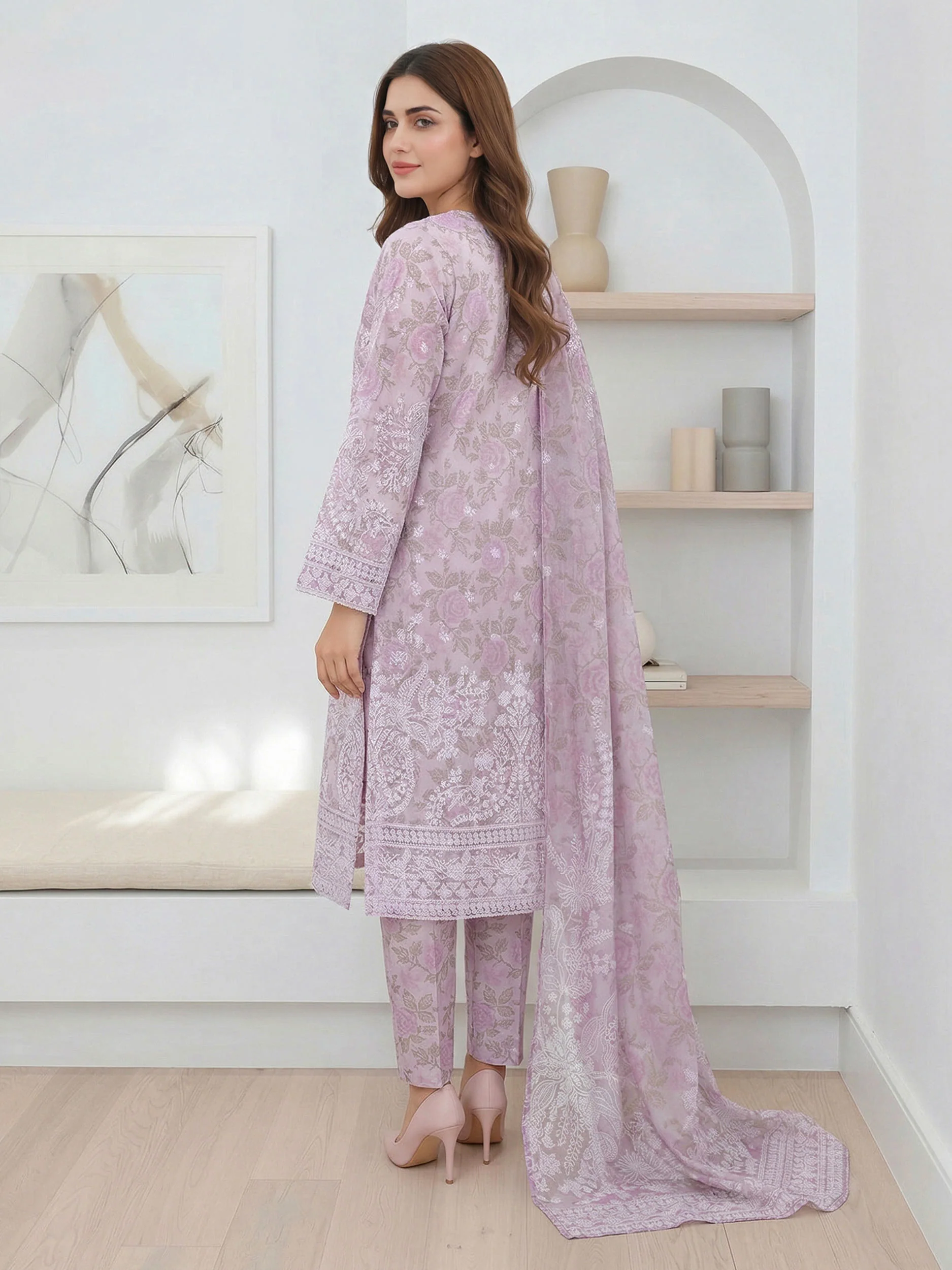 3 Piece Lawn Suit- Printed (Pret) - Image 3